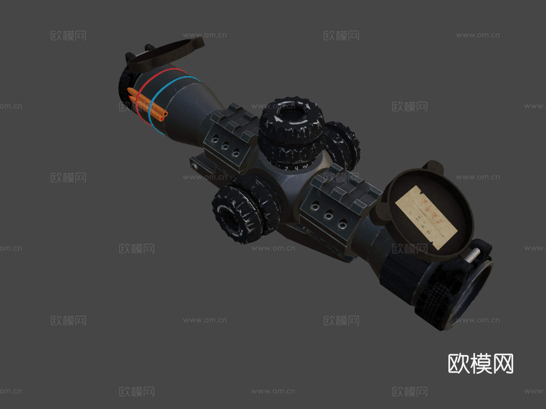 狙击瞄准镜PBR3d模型
