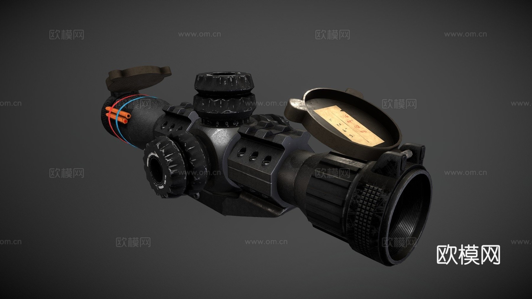 狙击瞄准镜PBR3d模型