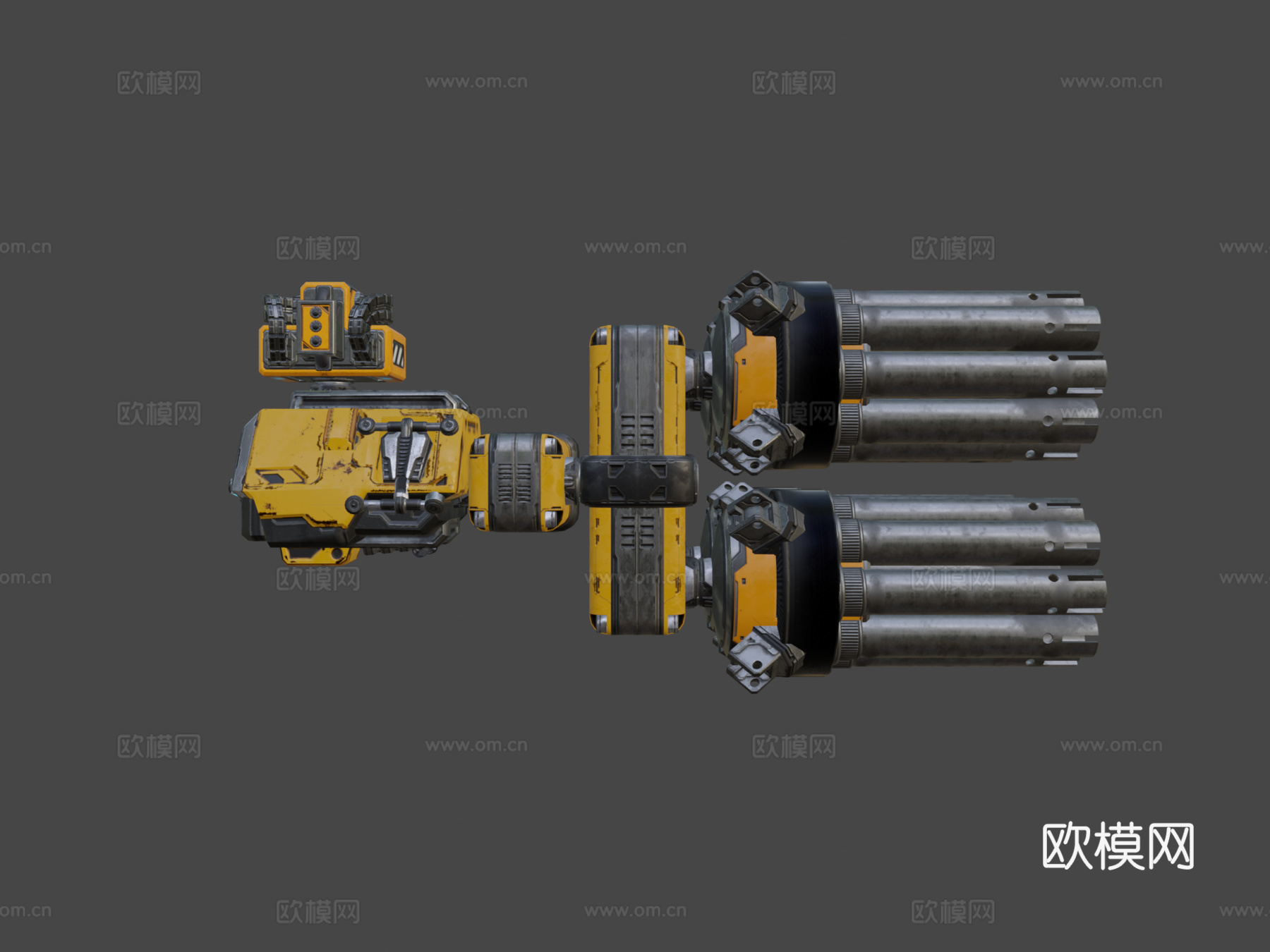MOTHERGUNSHIP - 四管链式枪炮制造的枪3d模型