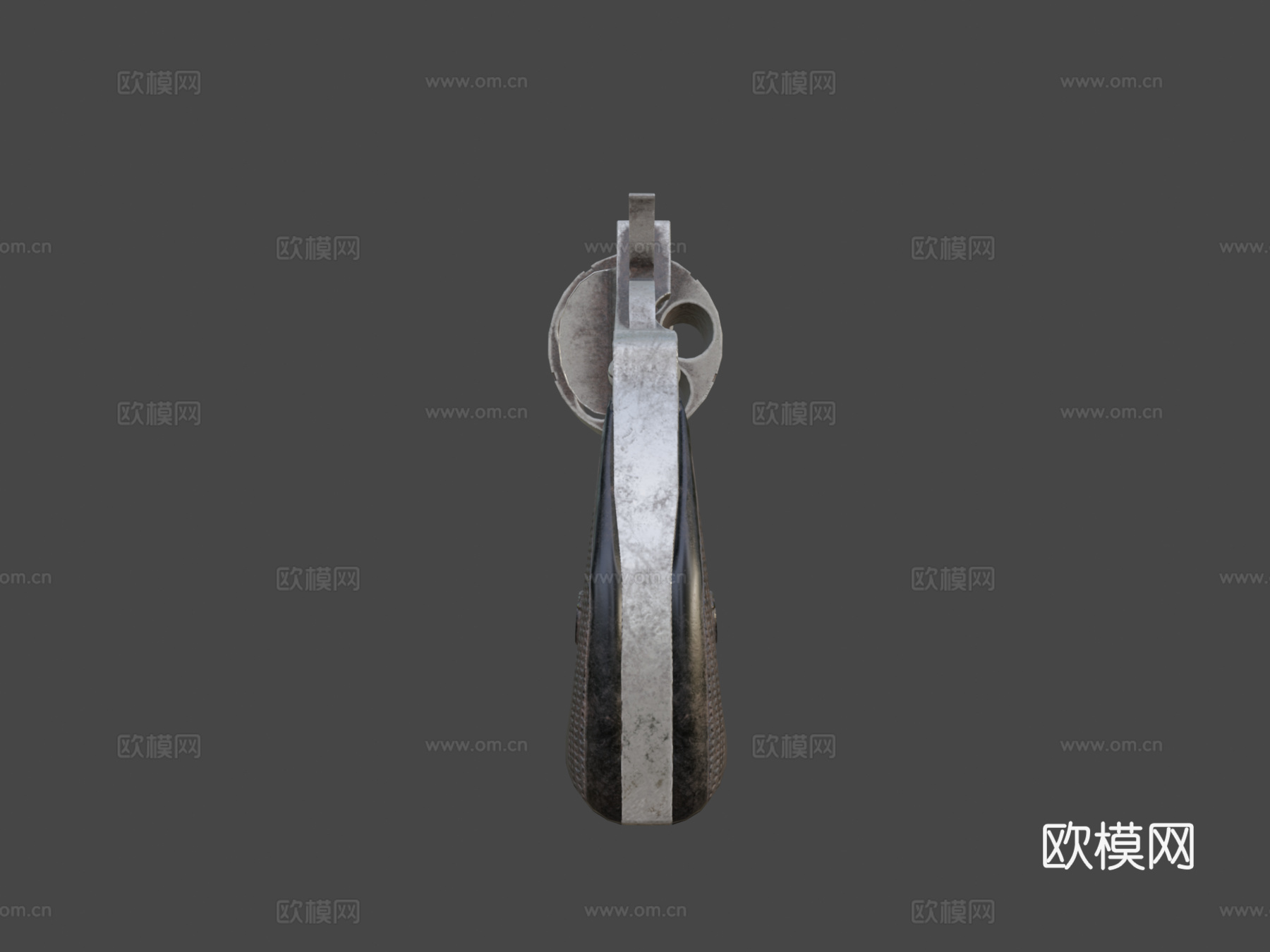 雕刻左轮手枪3d模型