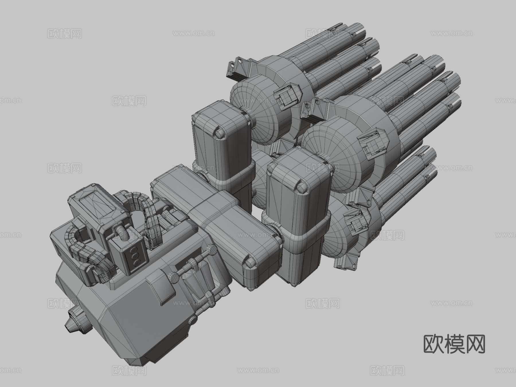 MOTHERGUNSHIP - 四管链式枪炮制造的枪3d模型