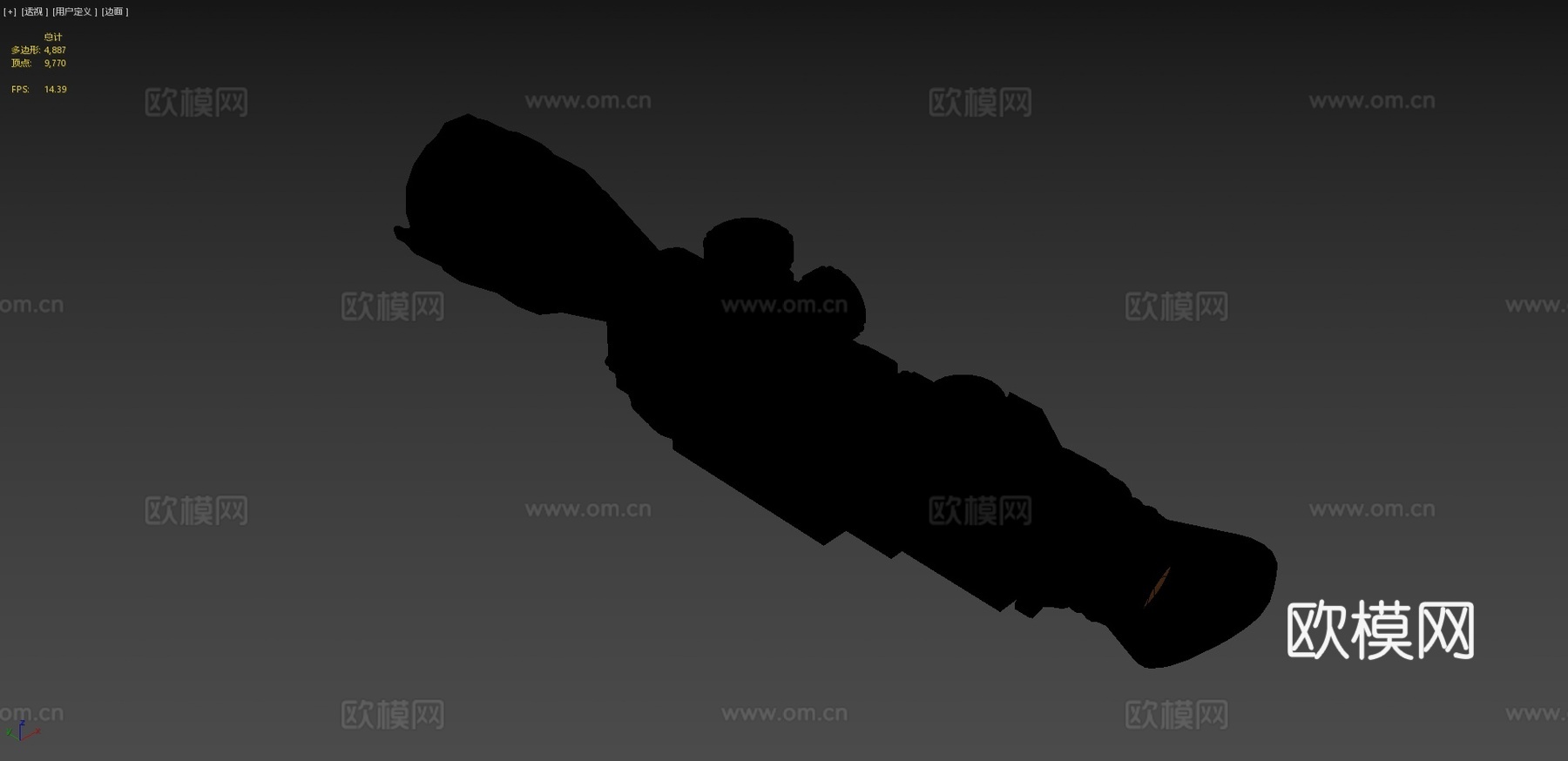 步枪瞄准镜3d模型