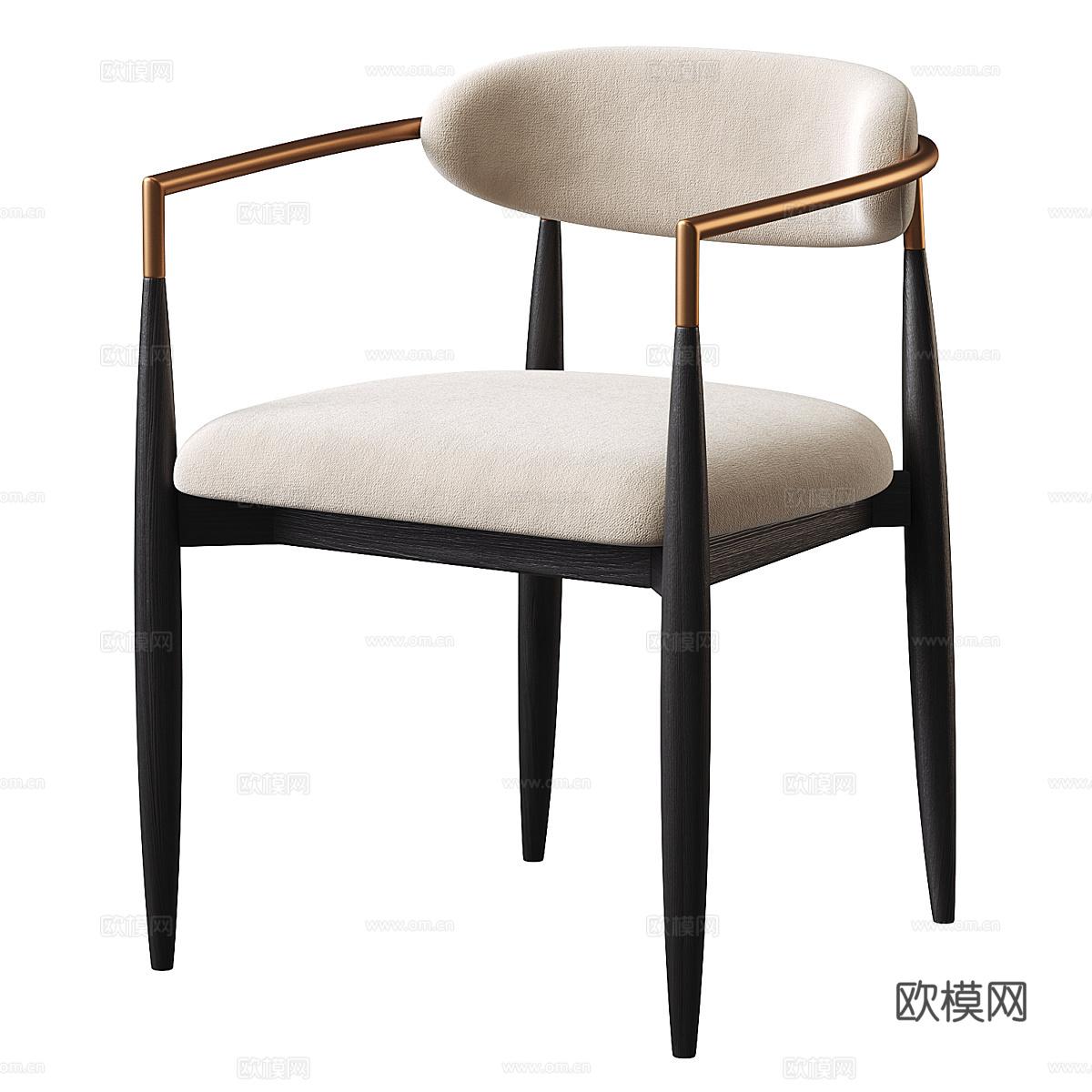新中式轻奢餐椅3d模型