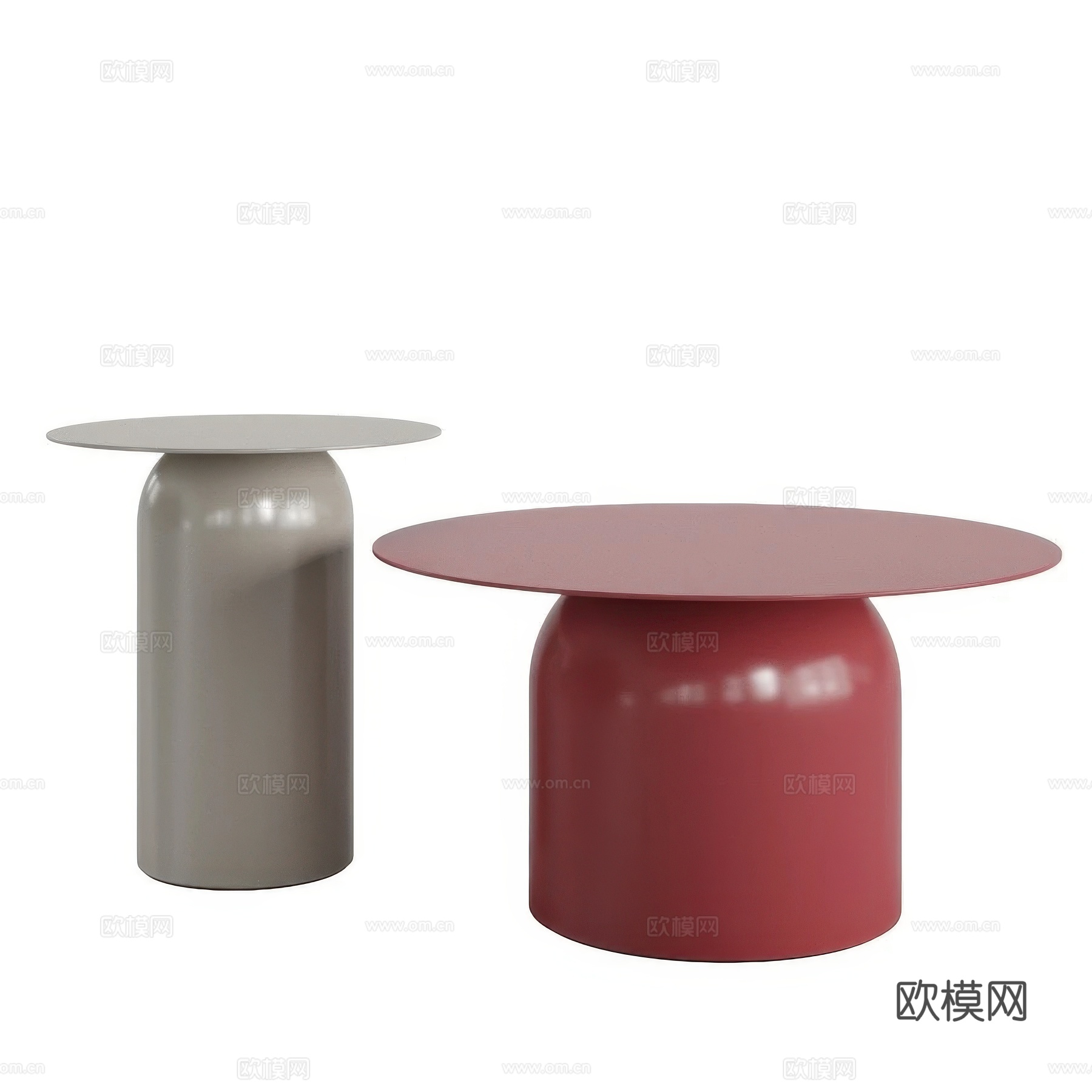 现代极简金属圆茶几3d模型