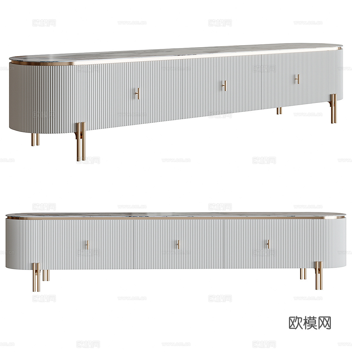 现代轻奢电视柜3d模型