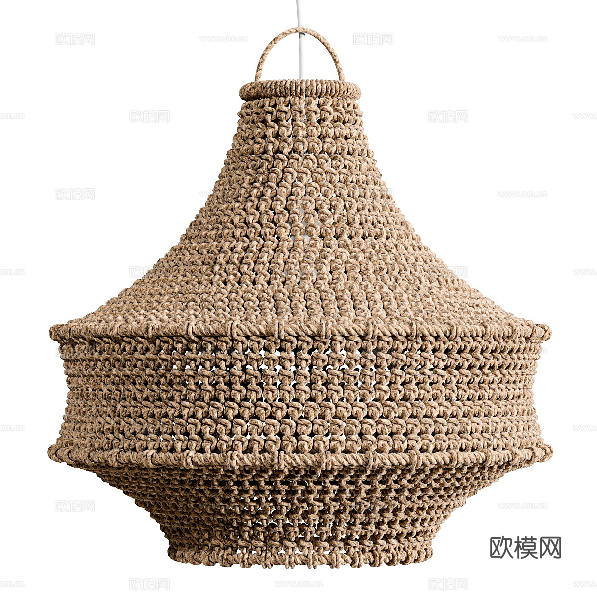 新中式侘寂藤编装饰吊灯3d模型