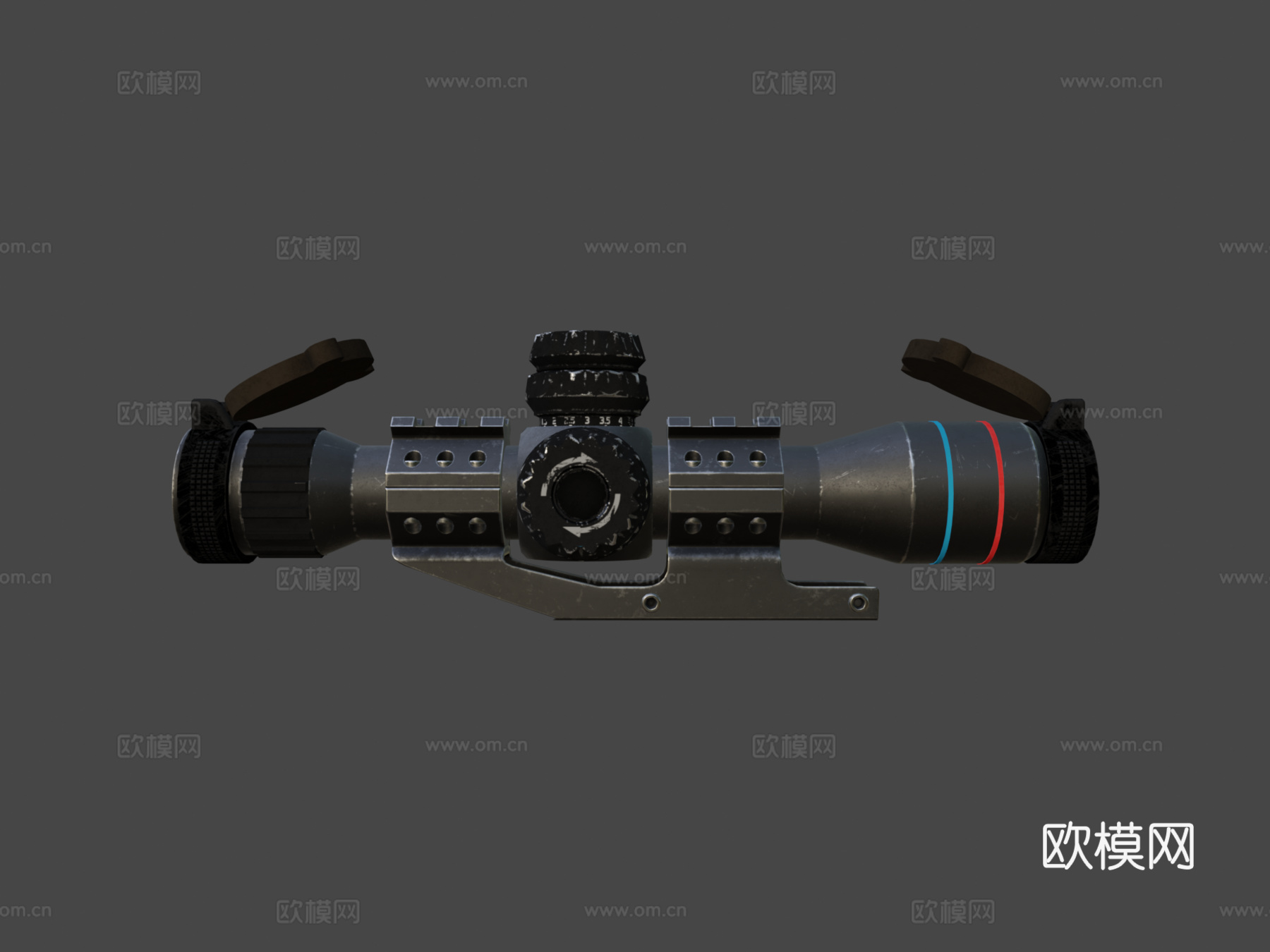 狙击瞄准镜PBR3d模型