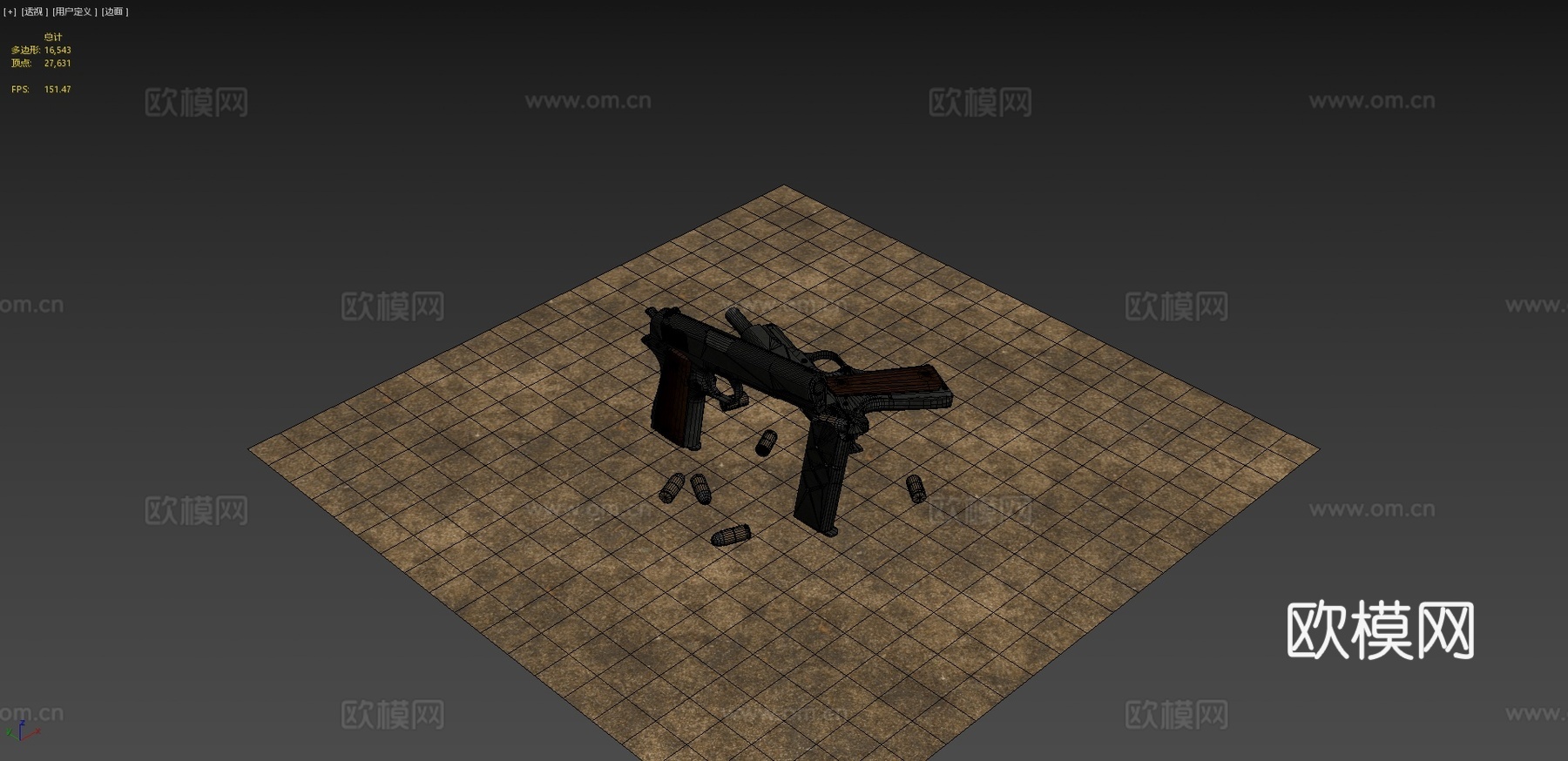 M1911A1 - 二战时期 - 重新贴图3d模型