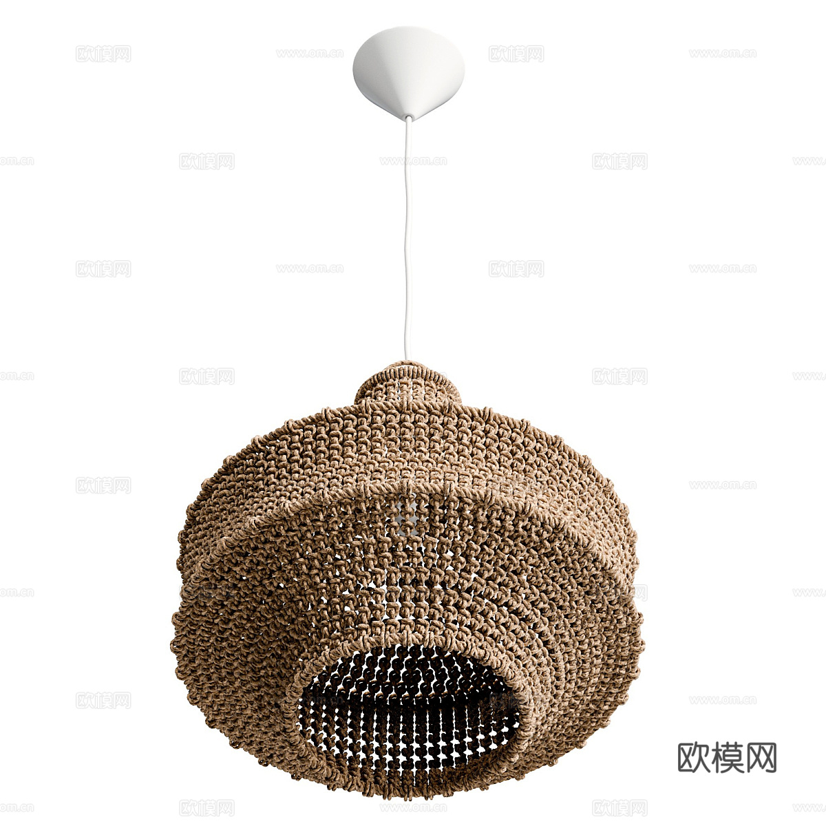 新中式侘寂藤编装饰吊灯3d模型