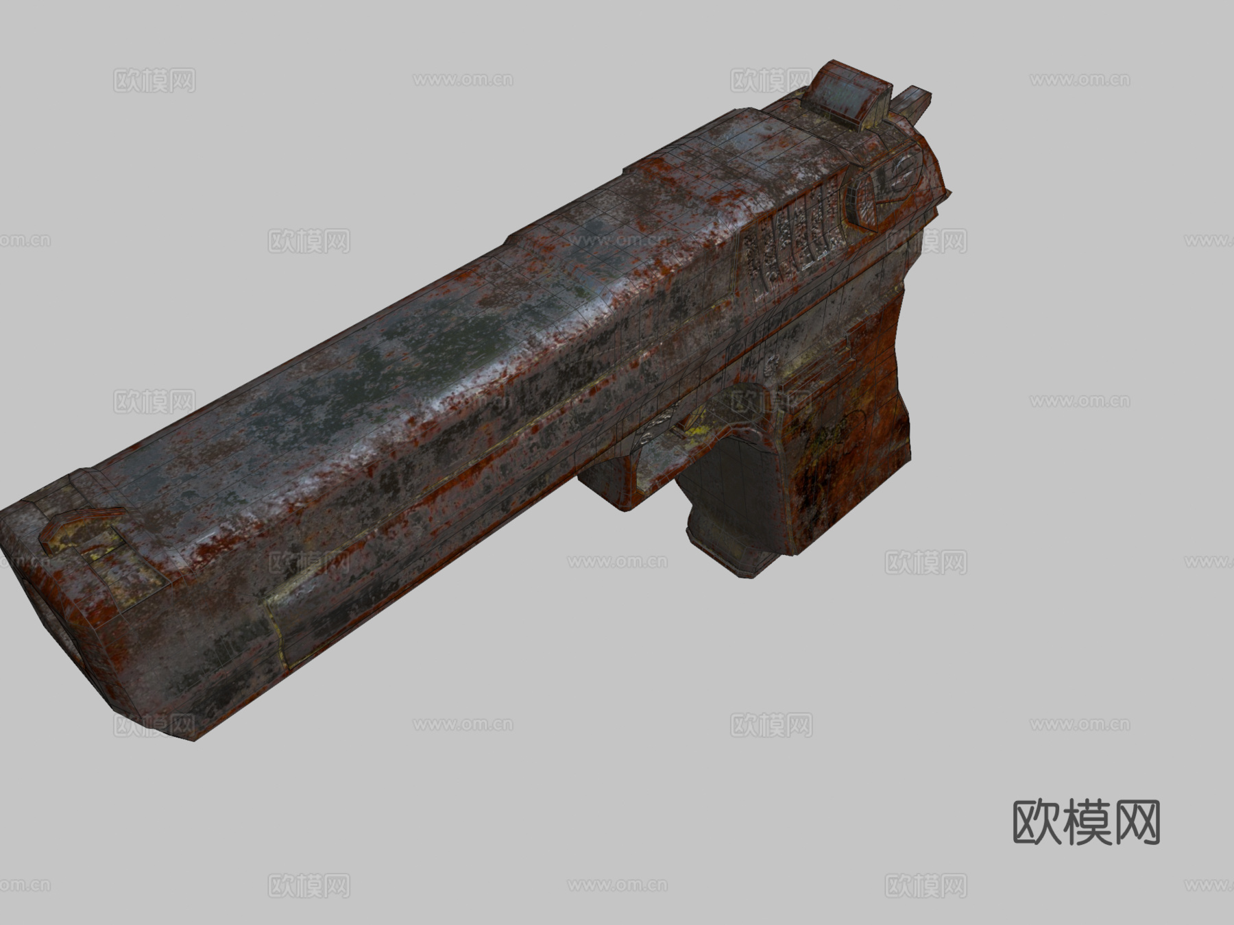 沙漠之鹰44马格南MK7_手枪_生锈3d模型