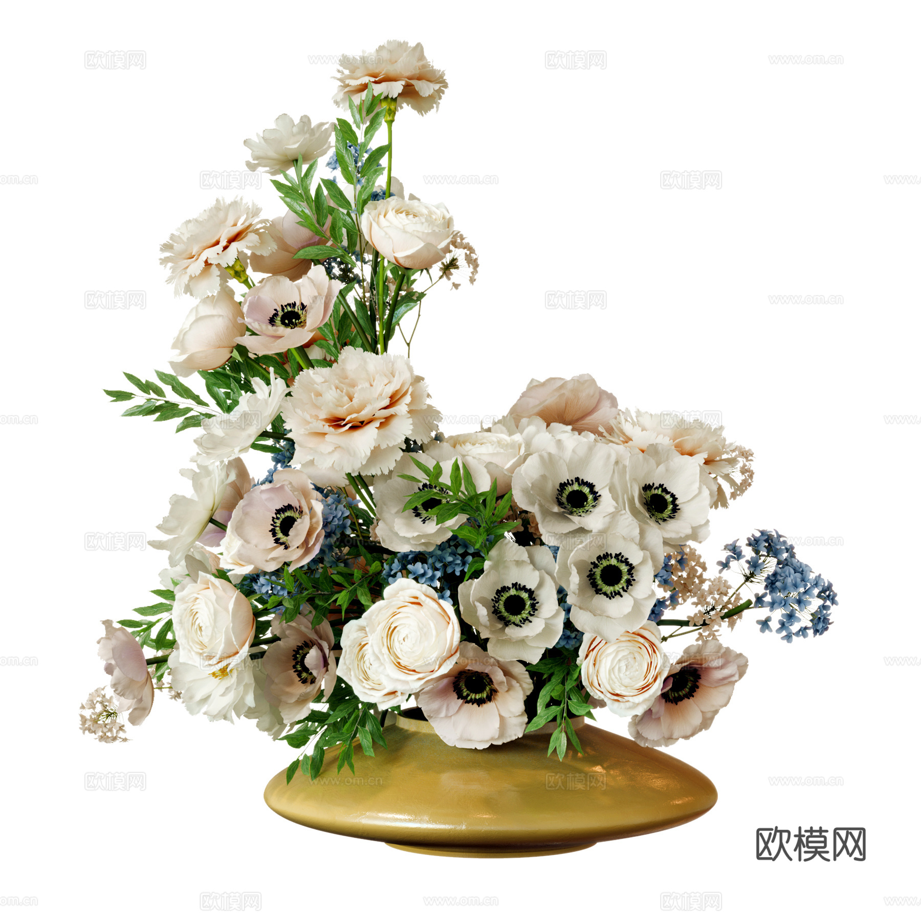 法式花艺摆件 艺术插花 鲜花花卉 桌面摆件 绿植盆栽su模型