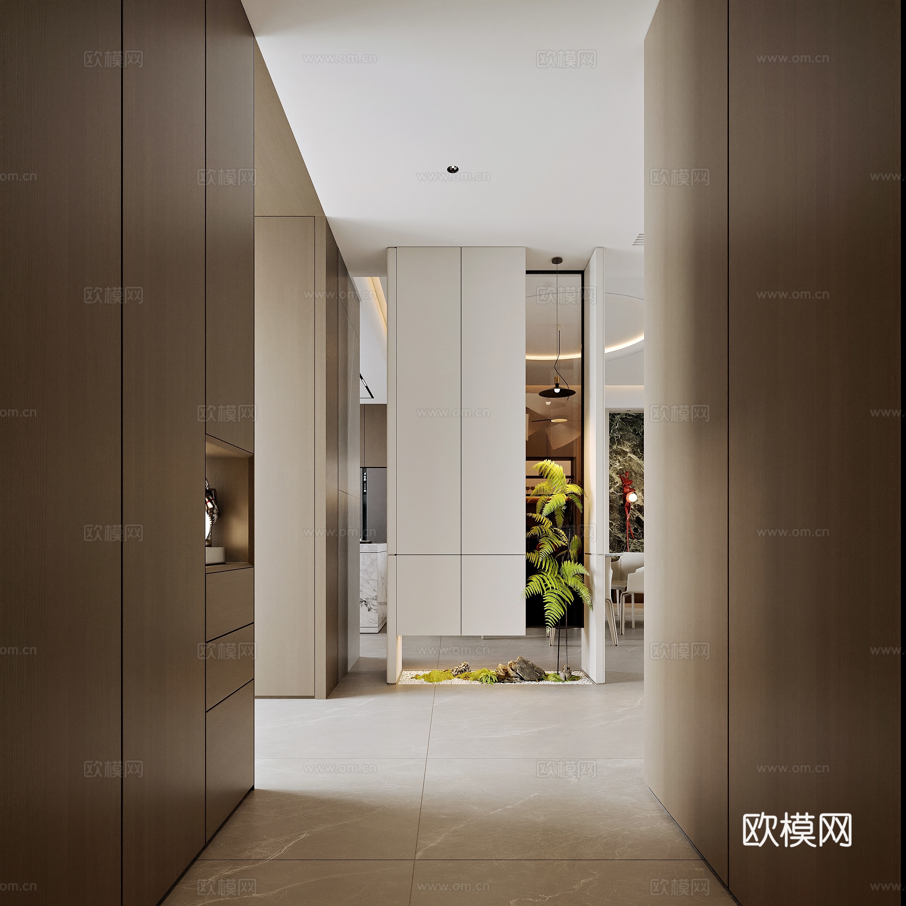 现代风格家居入户玄关3d模型