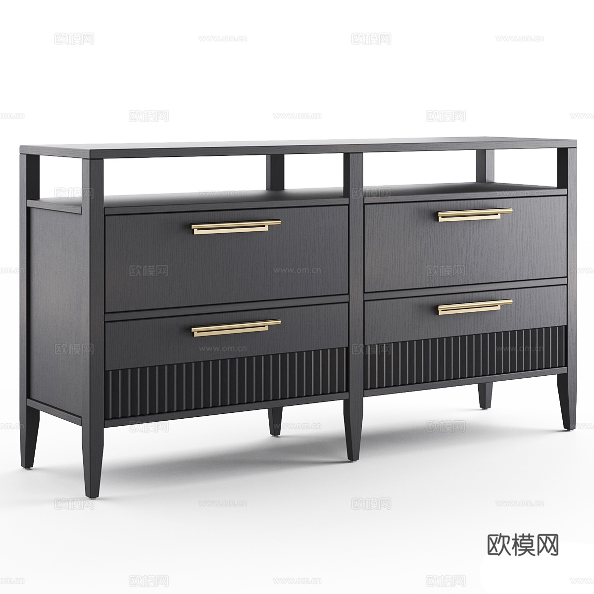 新中式轻奢餐边柜 储物柜 抽屉柜3d模型