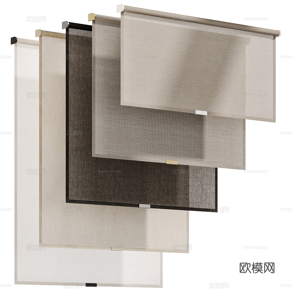 现代极简卷帘3d模型