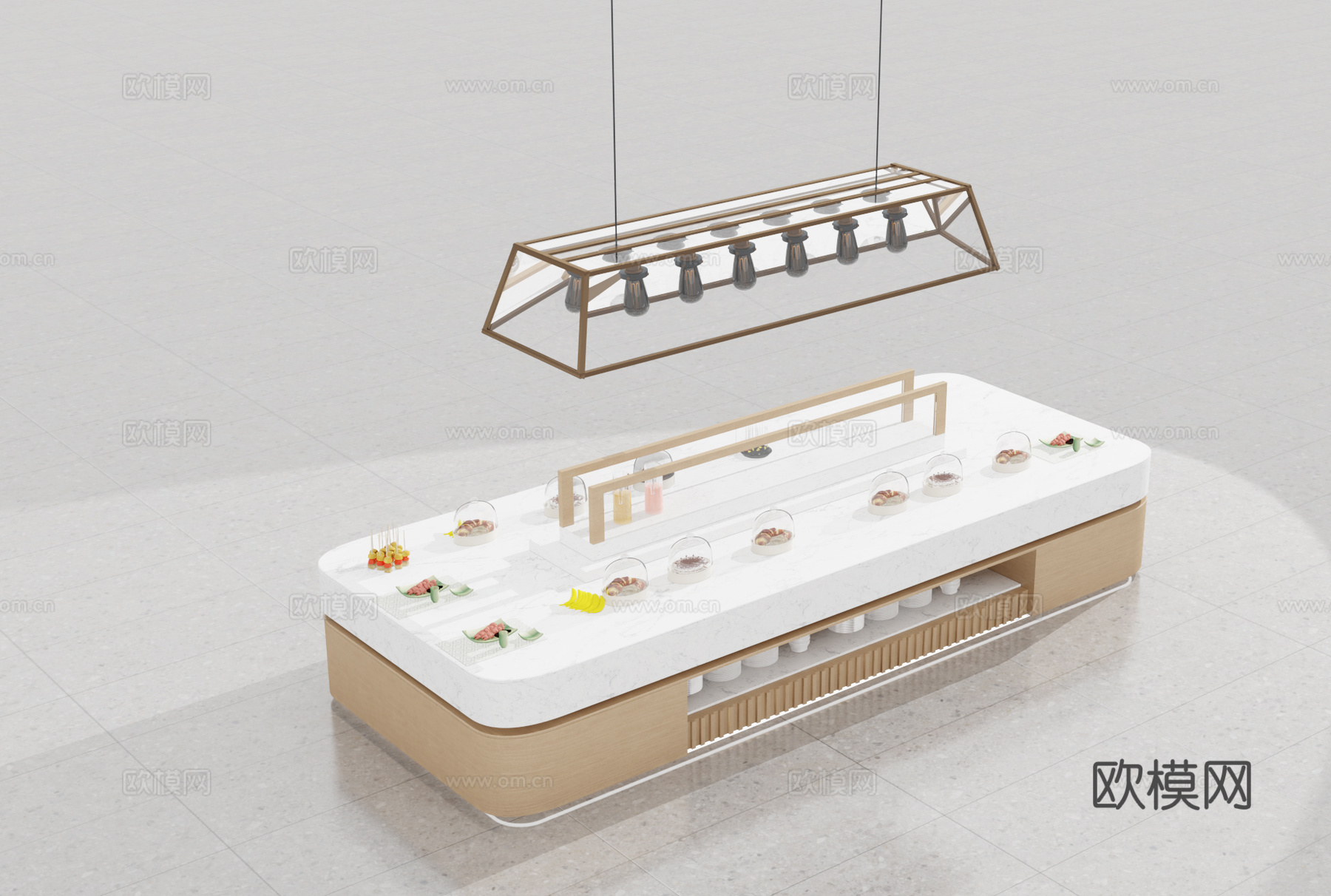 自助餐台3d模型