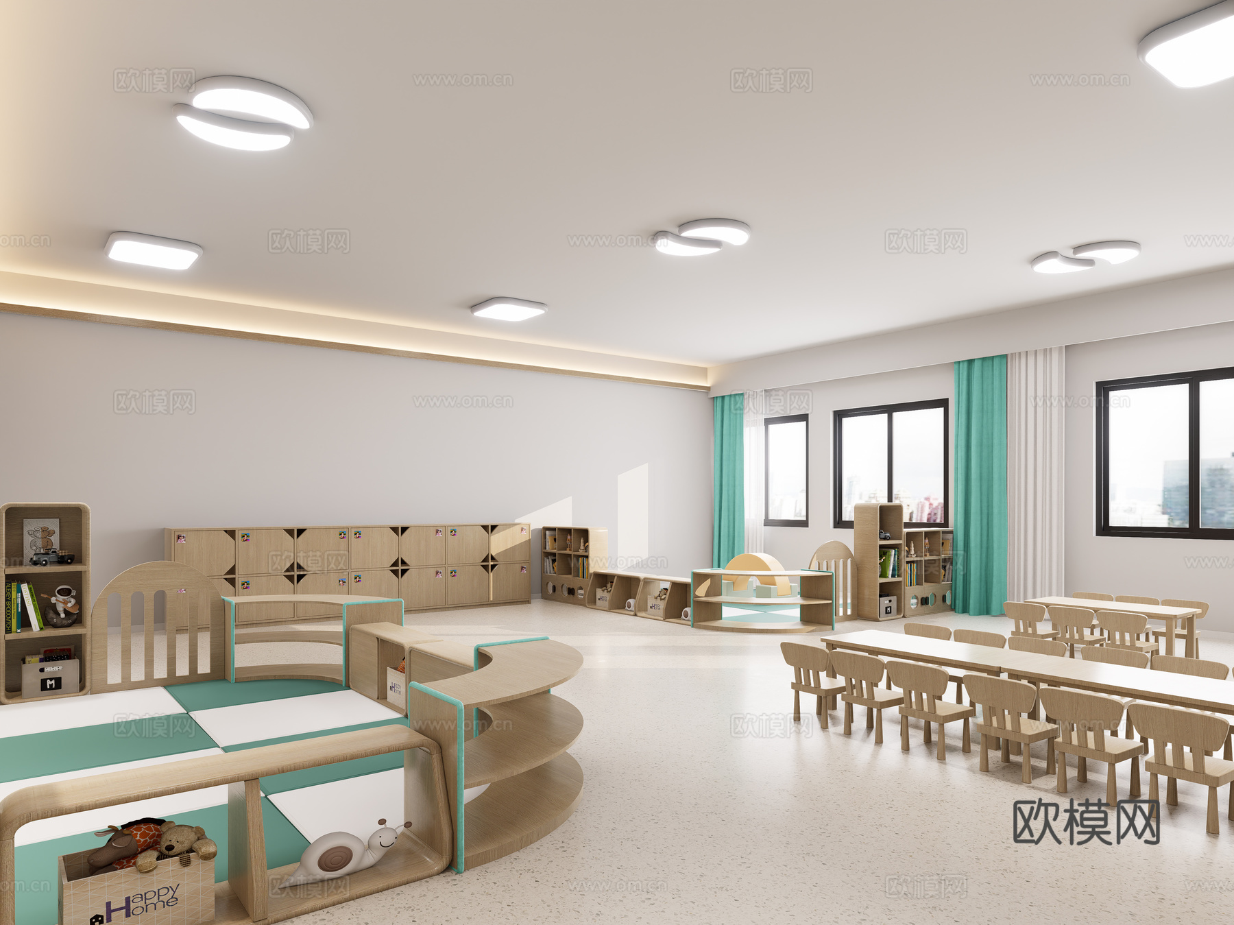 现代幼儿园教室3d模型