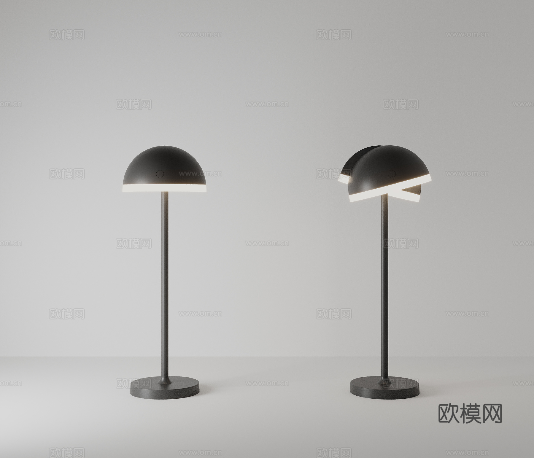 黑板双头旋转落地灯3d模型