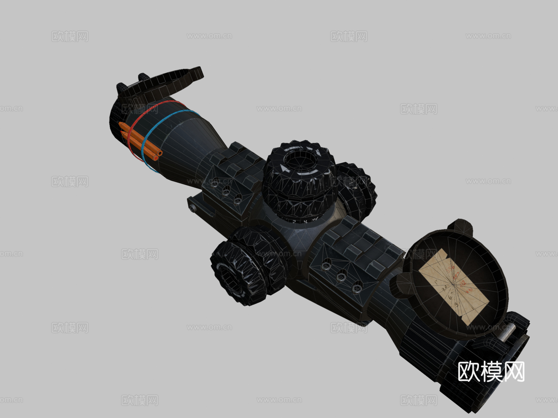 狙击瞄准镜PBR3d模型