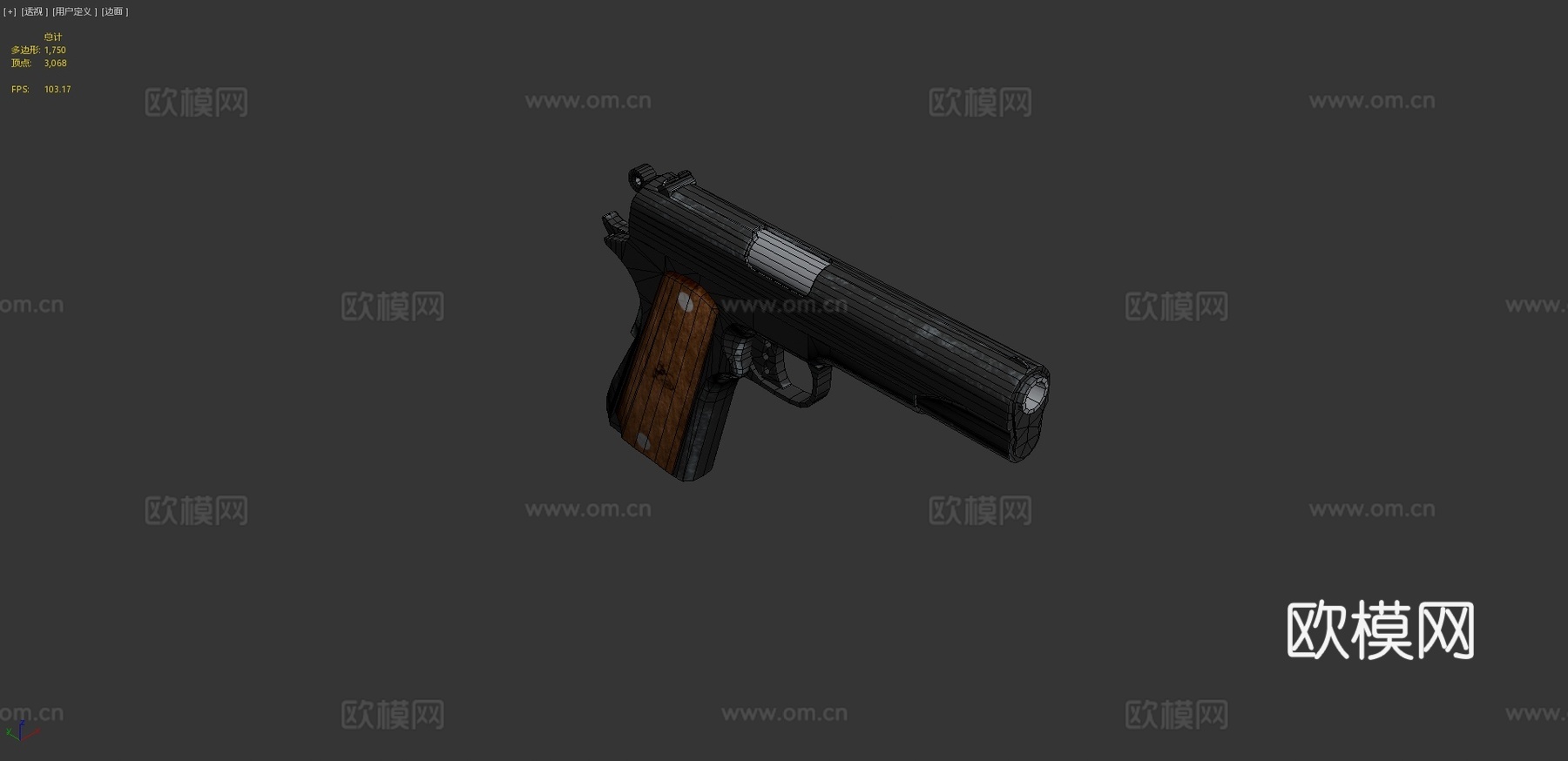 科尔特1911 - 4K分辨率3d模型