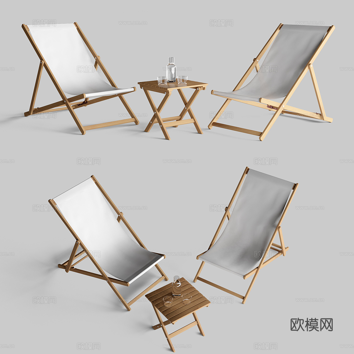 现代户外休闲桌椅3d模型