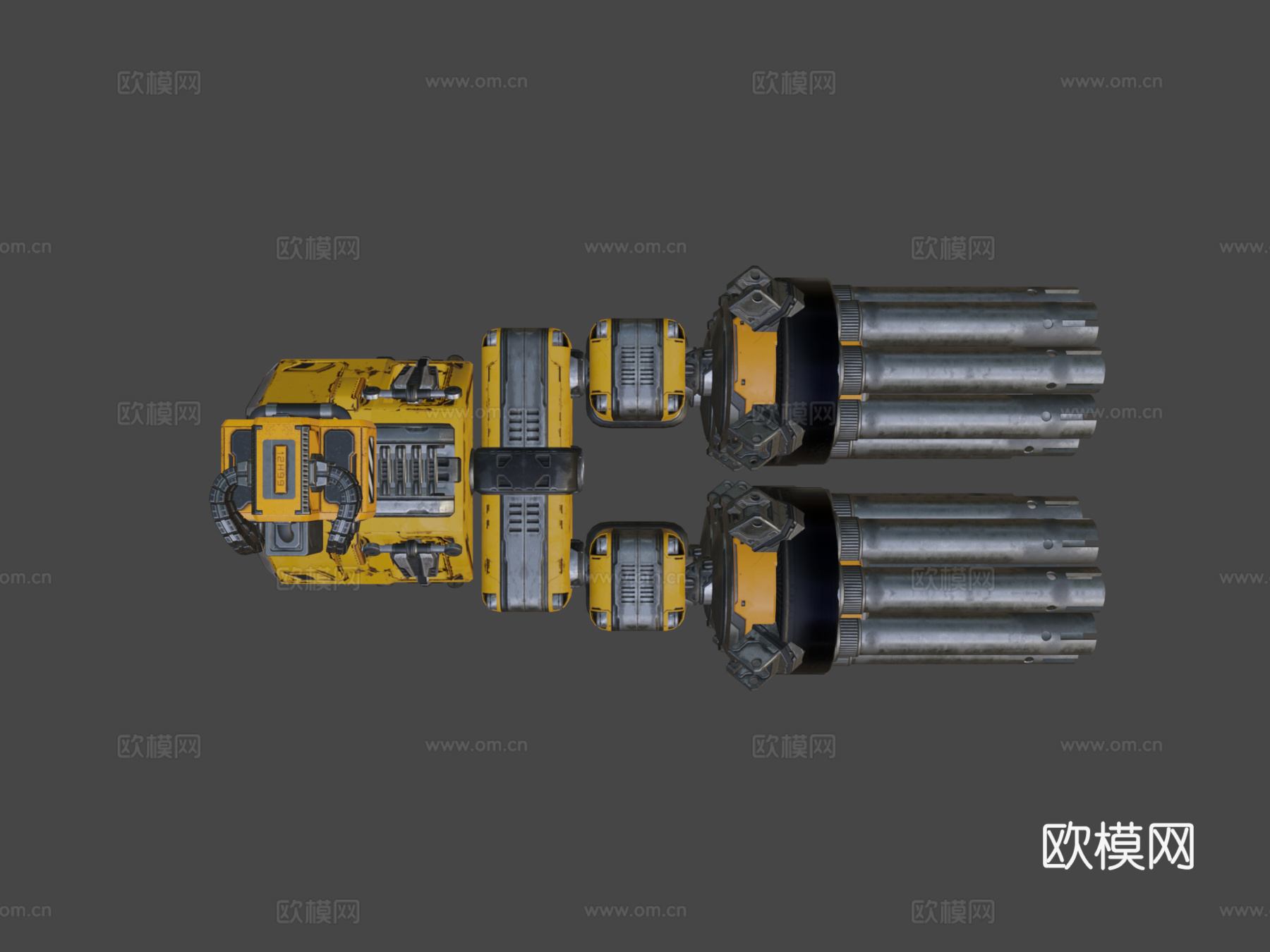 MOTHERGUNSHIP - 四管链式枪炮制造的枪3d模型