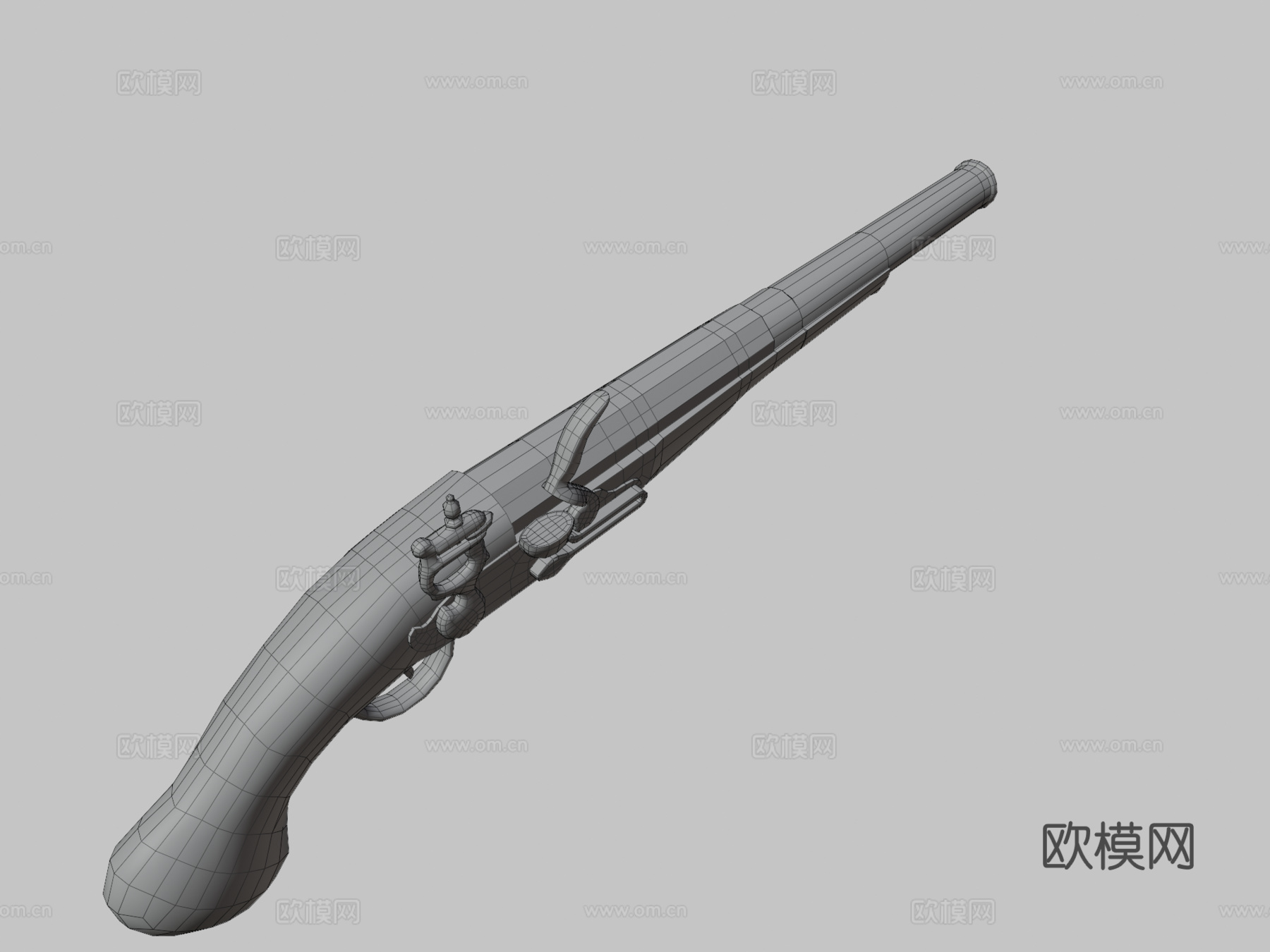 燧发枪手枪3d模型