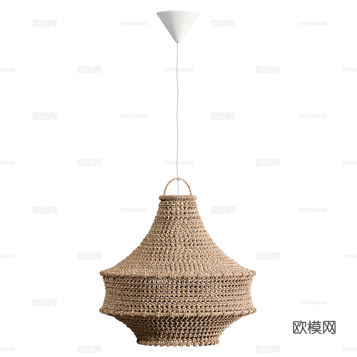 新中式侘寂藤编装饰吊灯3d模型