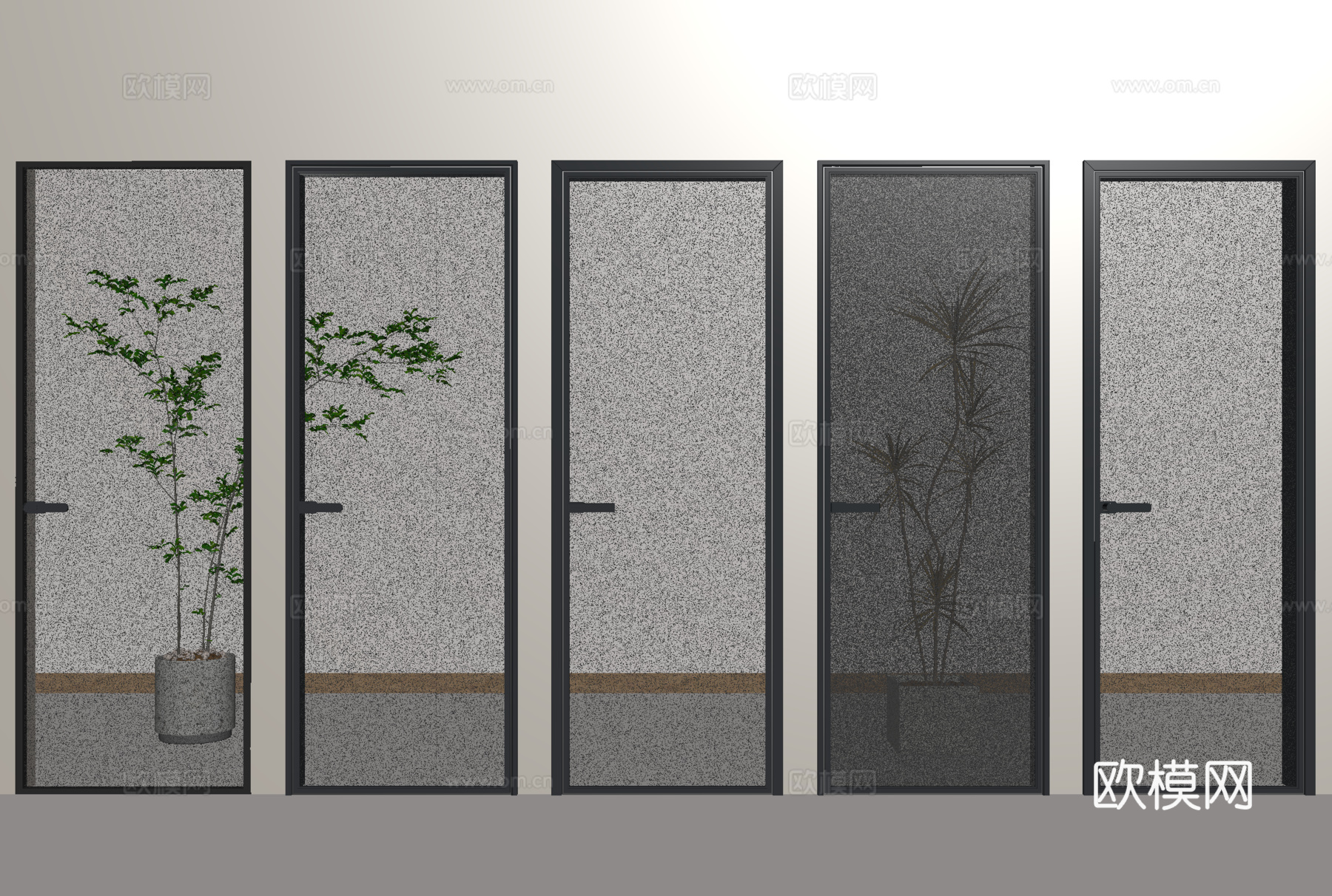 玻璃门 单开门 厨卫门su模型