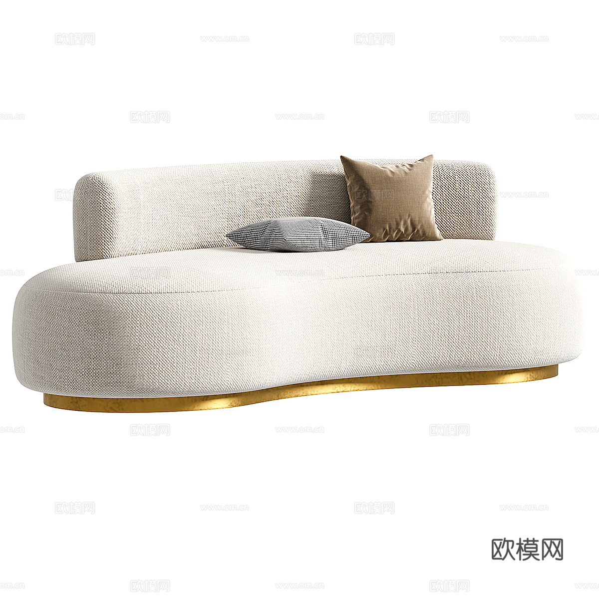 现代轻奢布艺休闲沙发3d模型