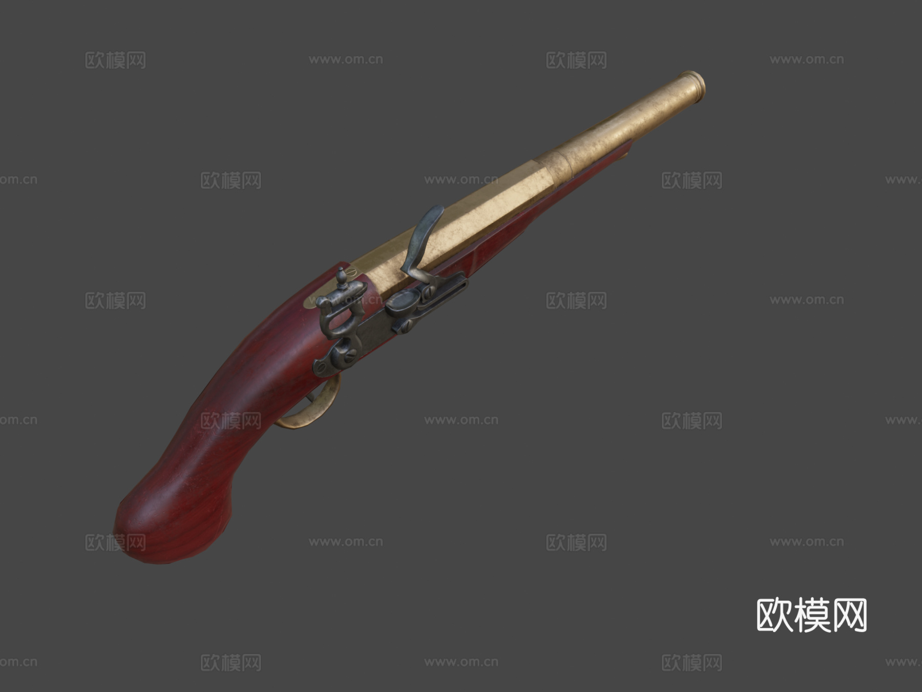燧发枪手枪3d模型