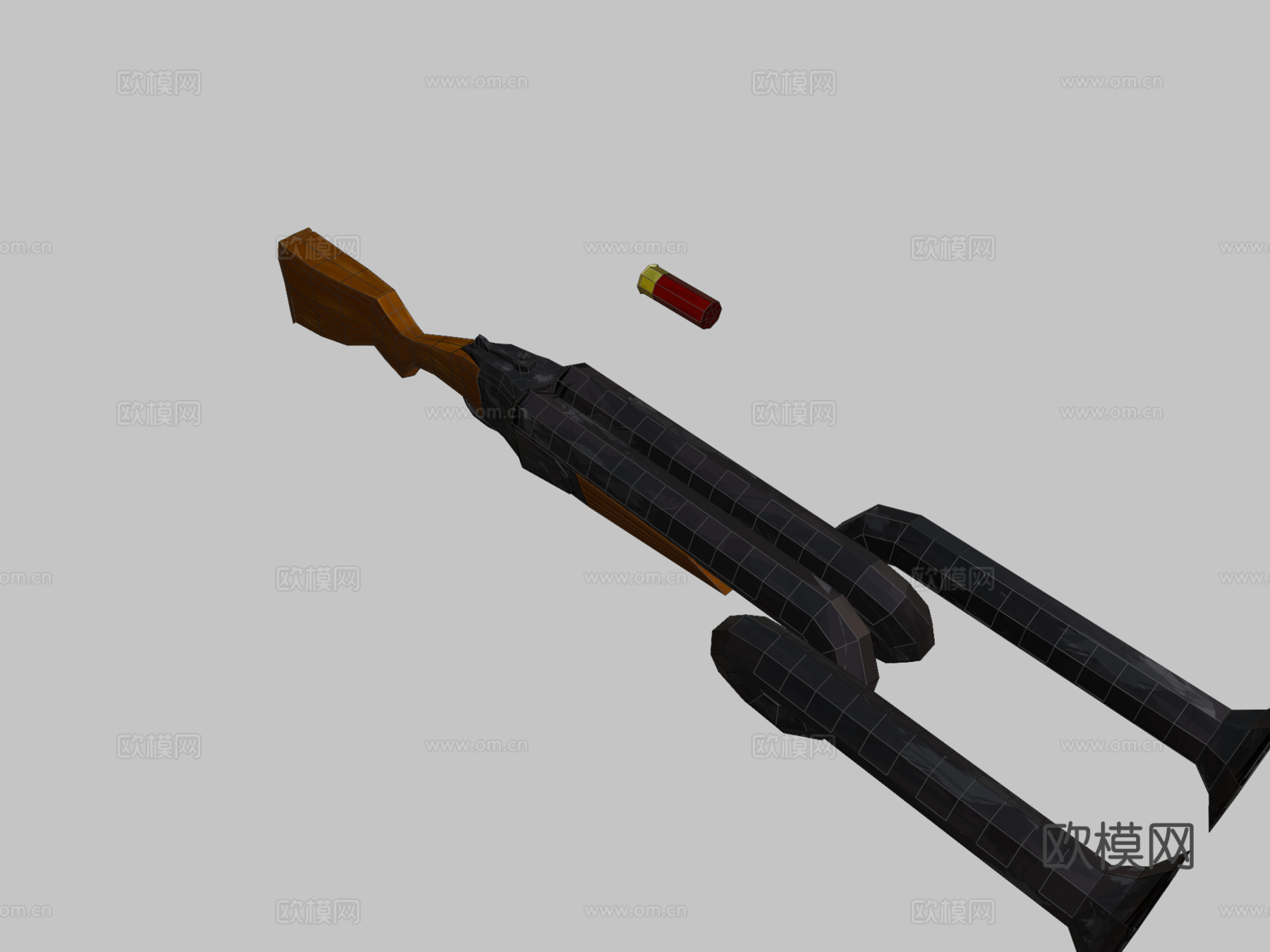 双管循环霰弹枪3d模型