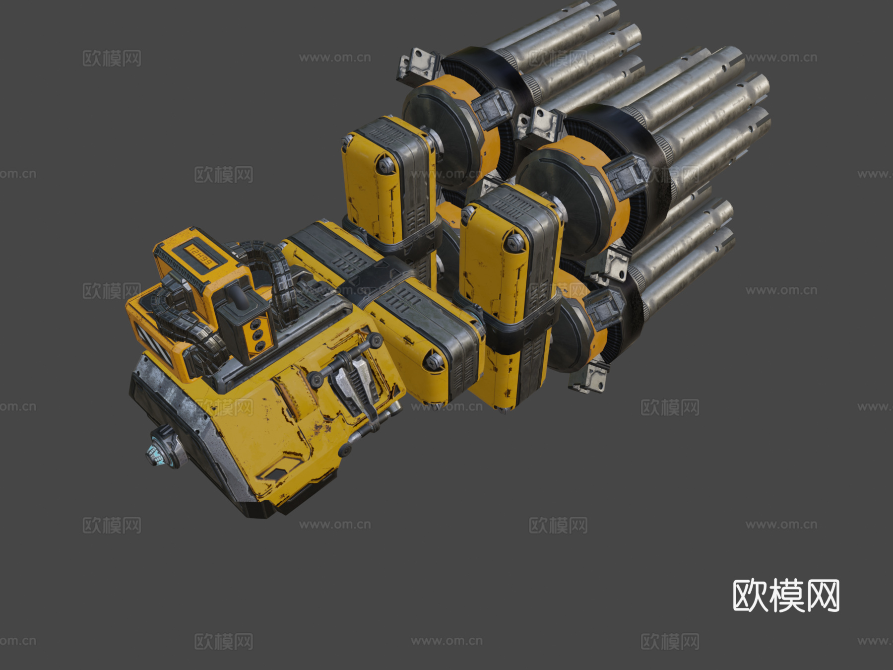 MOTHERGUNSHIP - 四管链式枪炮制造的枪3d模型