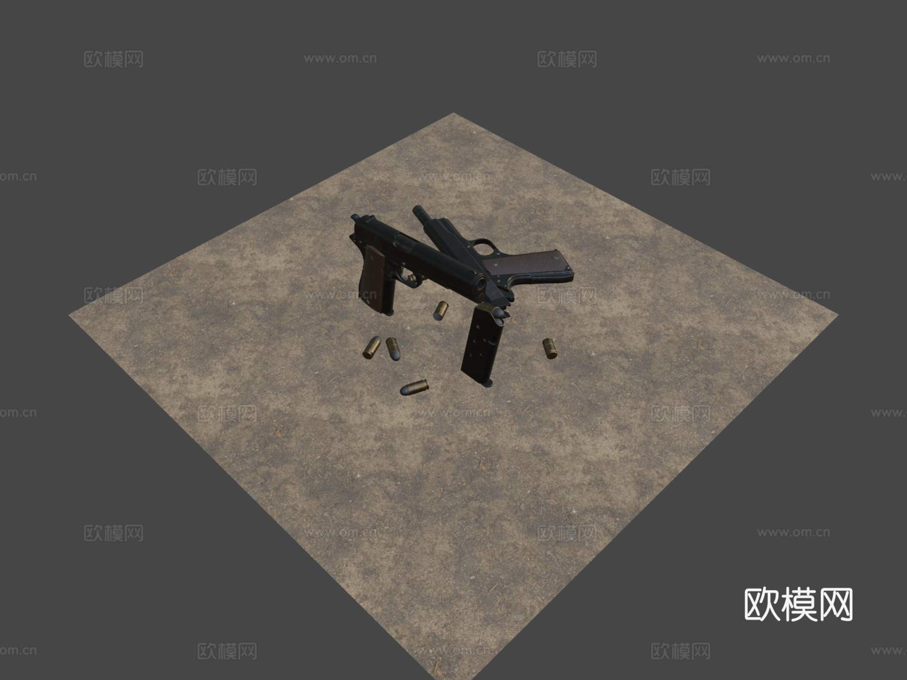 M1911A1 - 二战时期 - 重新贴图3d模型
