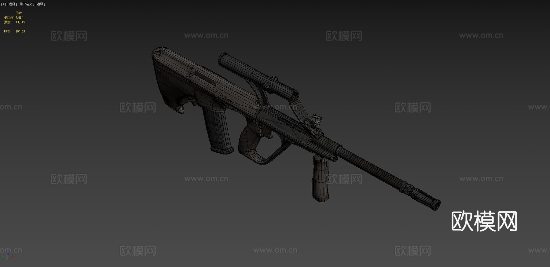 AUG A1突击步枪3d模型