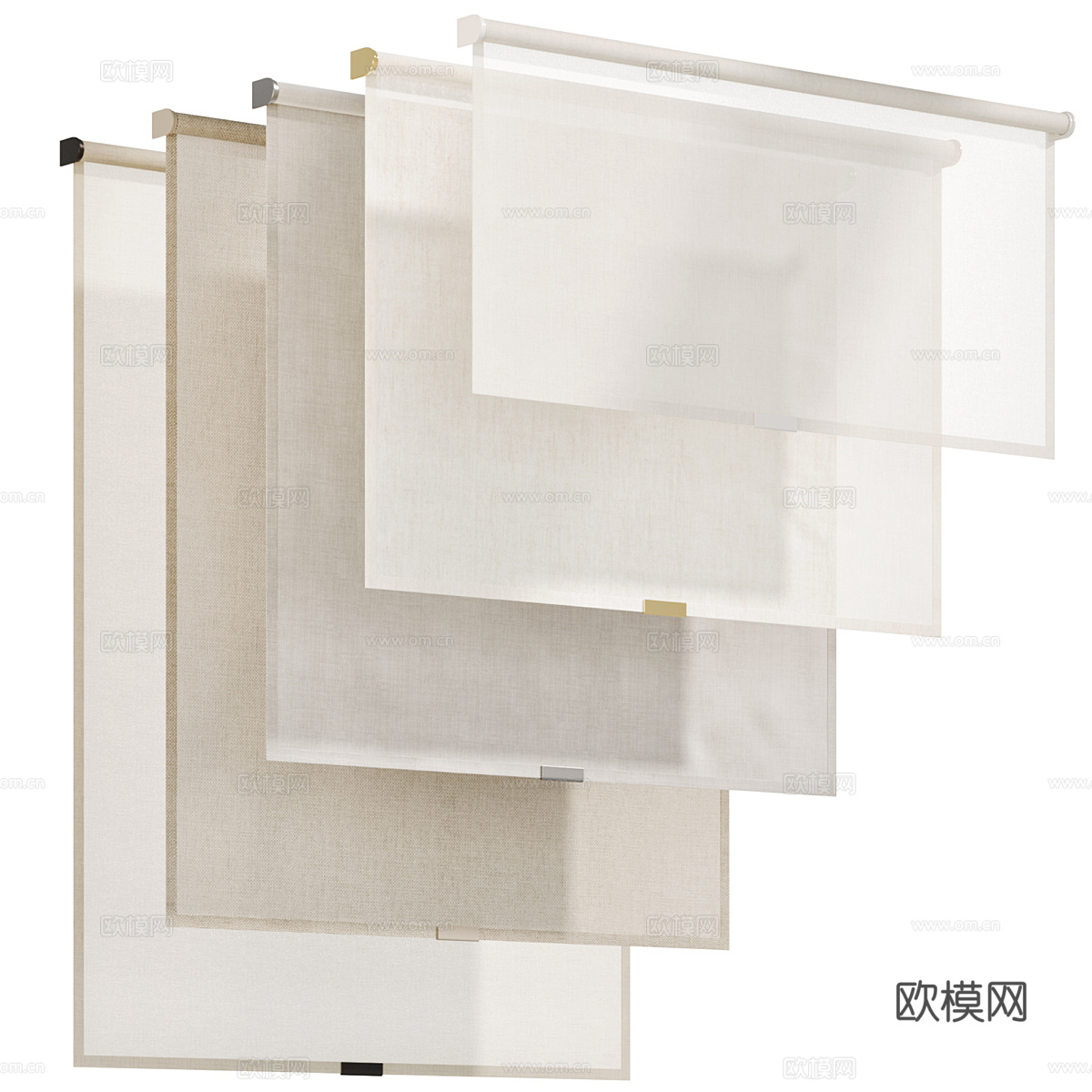 现代极简卷帘3d模型