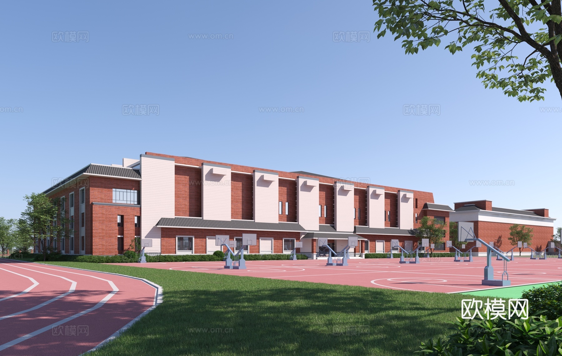 现代学校体育馆3d模型