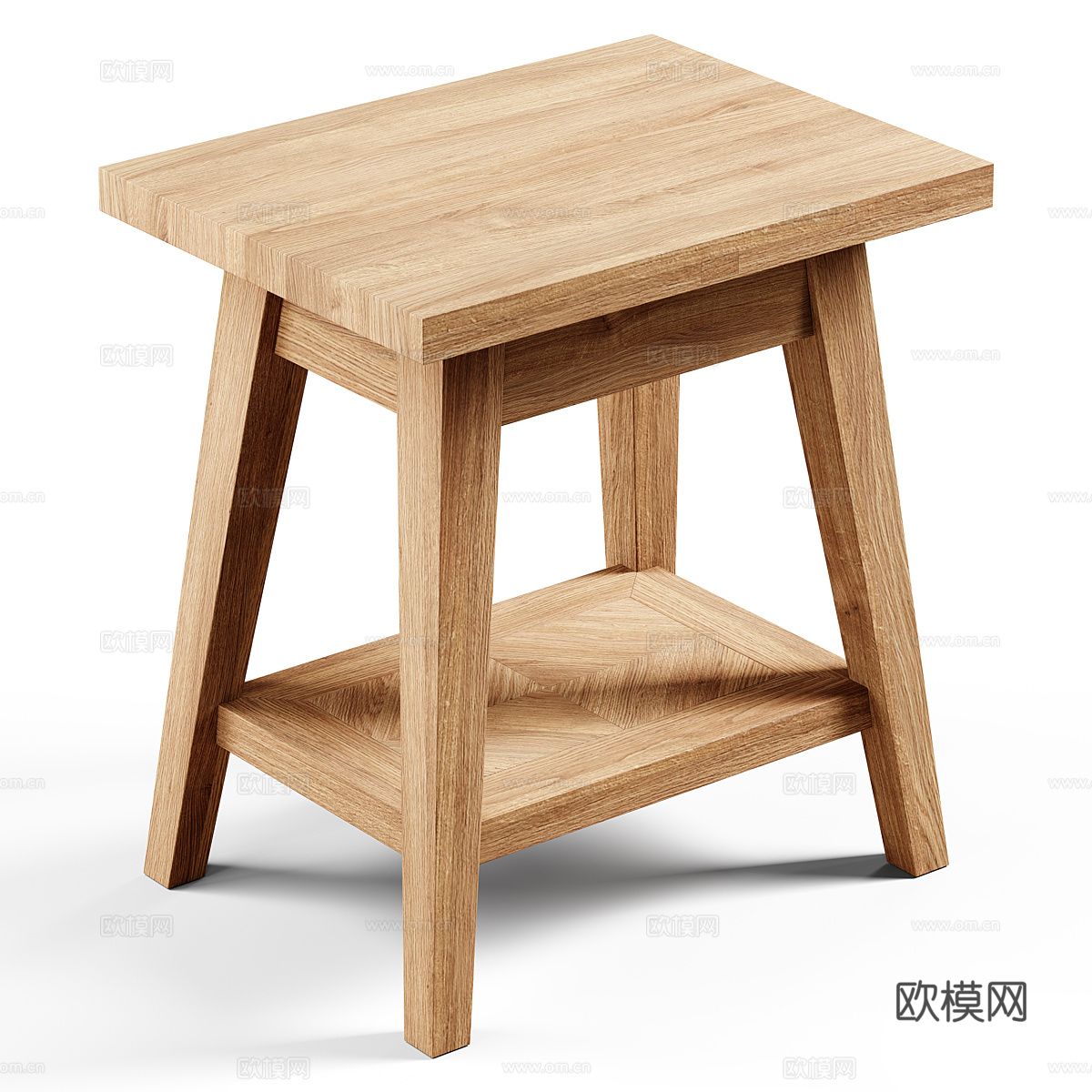 现代北欧原木风床头柜3d模型