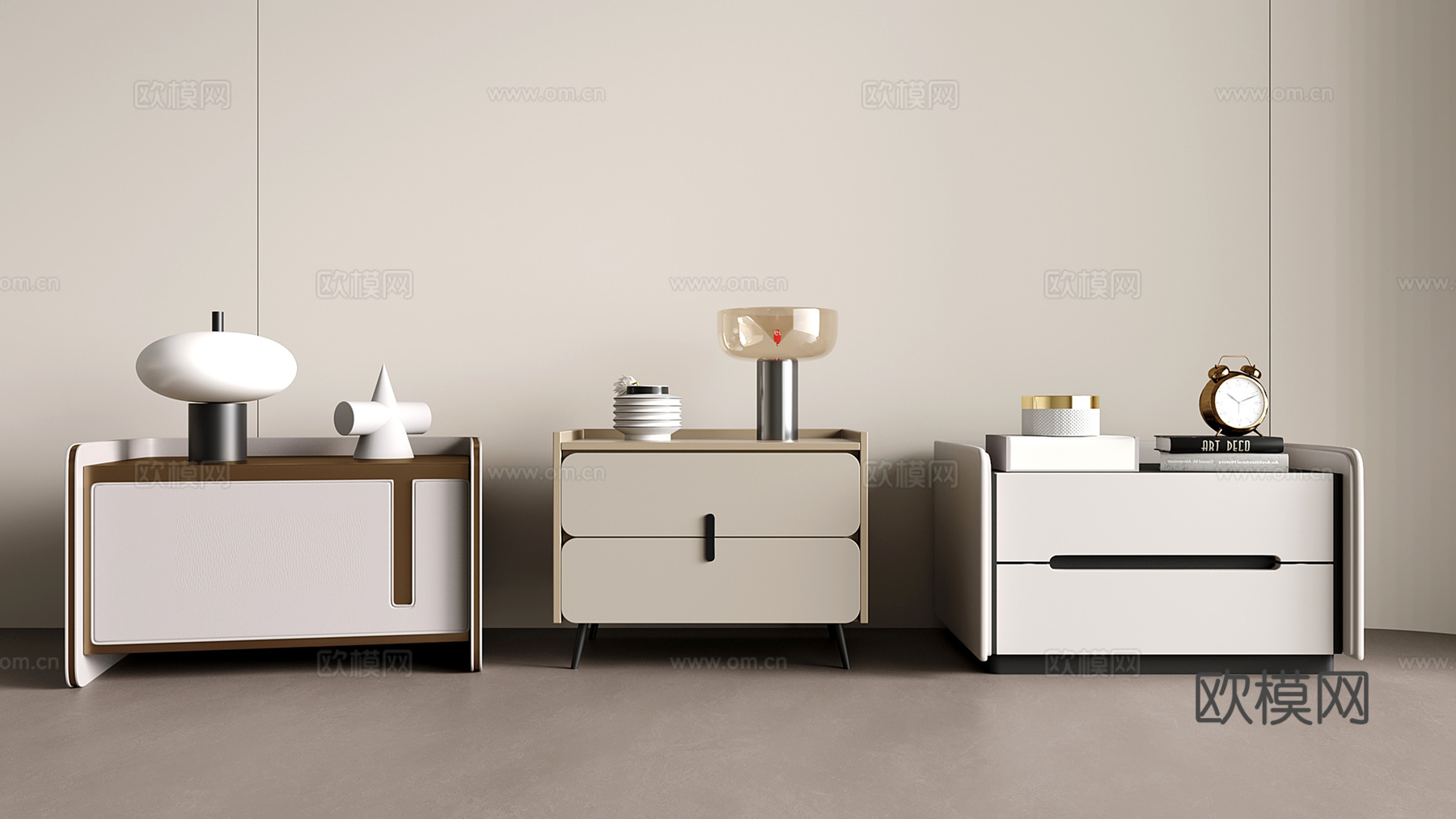 现代床头柜3d模型下载