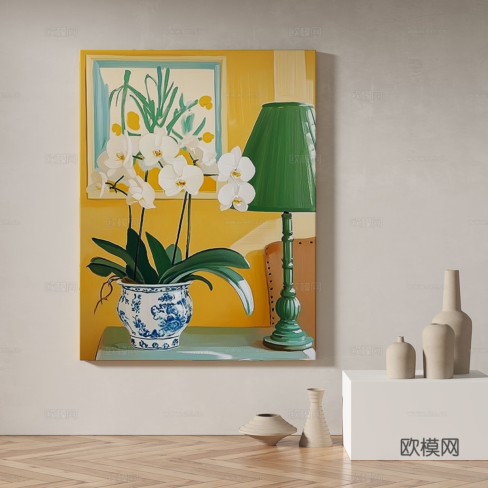 现代，简约，抽象，轻奢，油画，装饰画3d模型