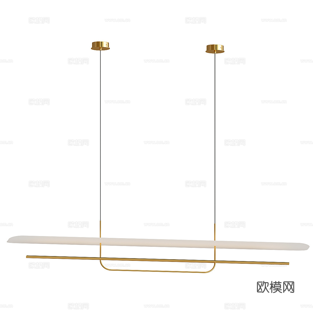 现代极简工艺条形吊灯3d模型