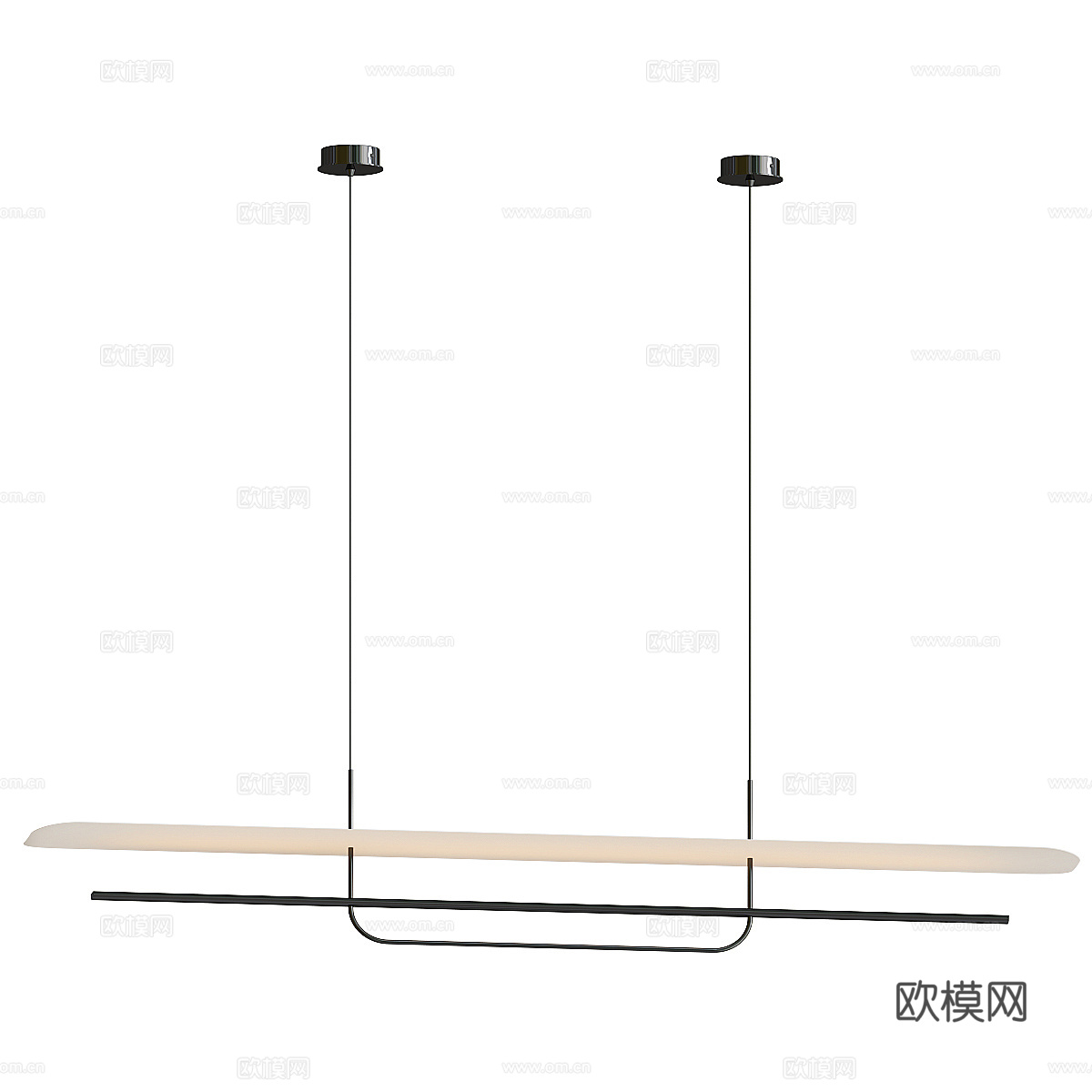 现代极简工艺条形吊灯3d模型