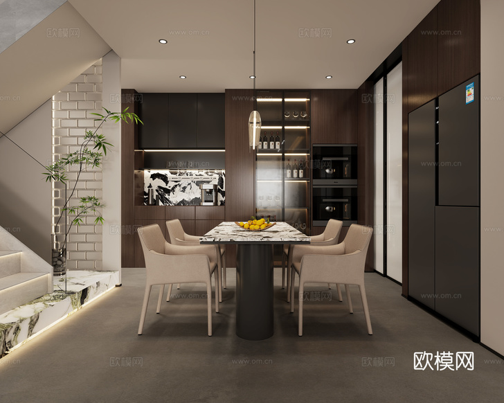 現(xiàn)代餐廳3d模型下載