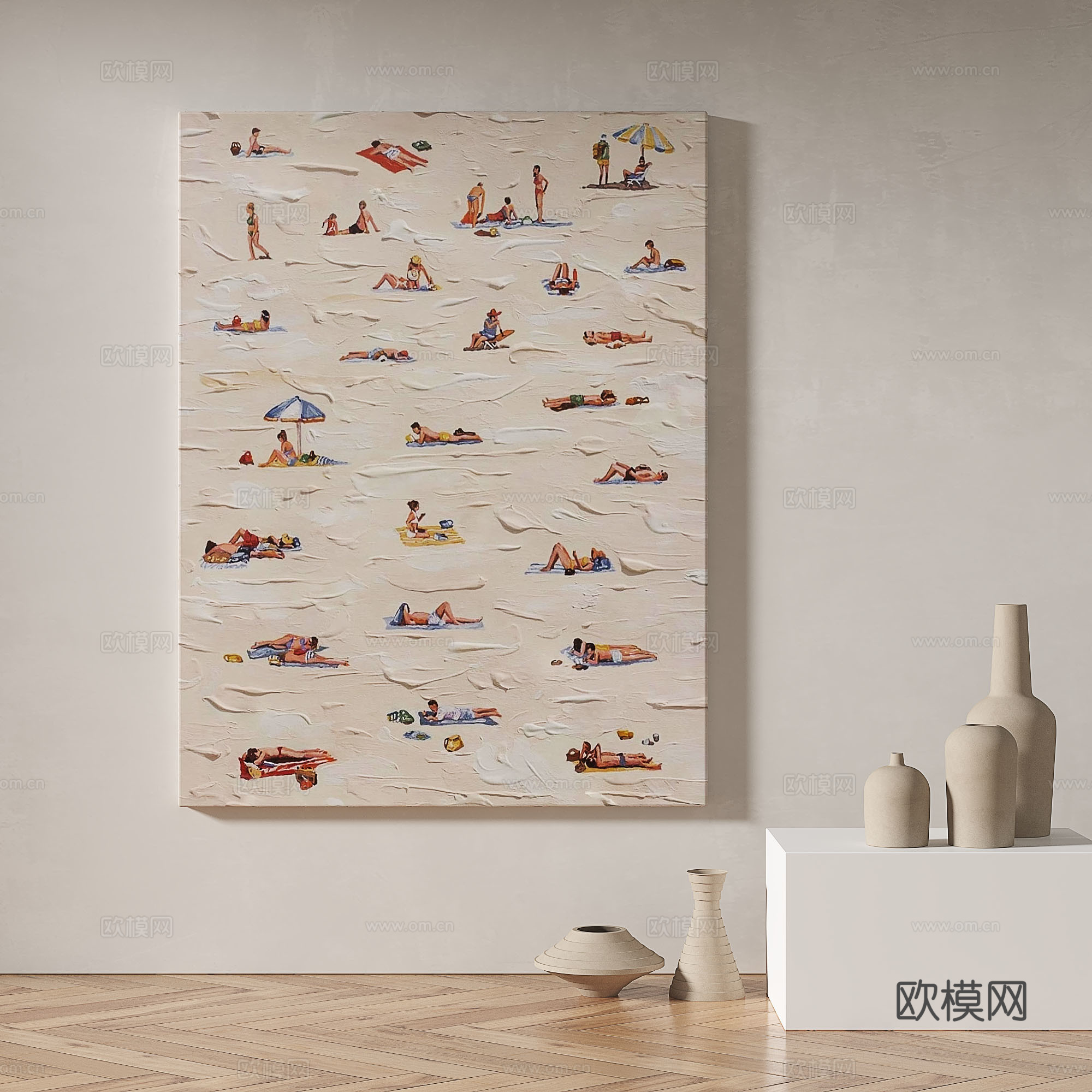 现代，简约，抽象，装饰画3d模型