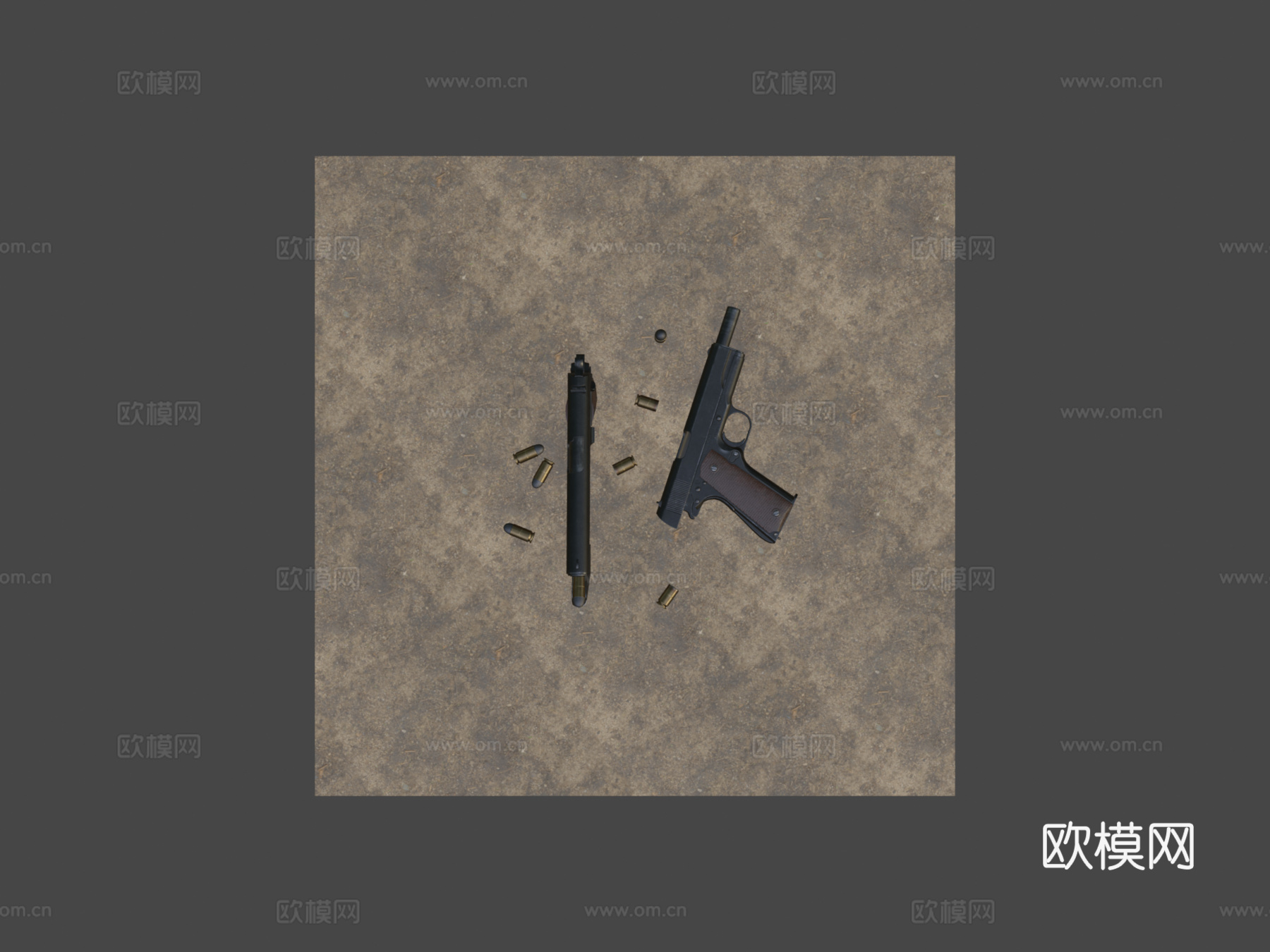 M1911A1 - 二战时期 - 重新贴图3d模型