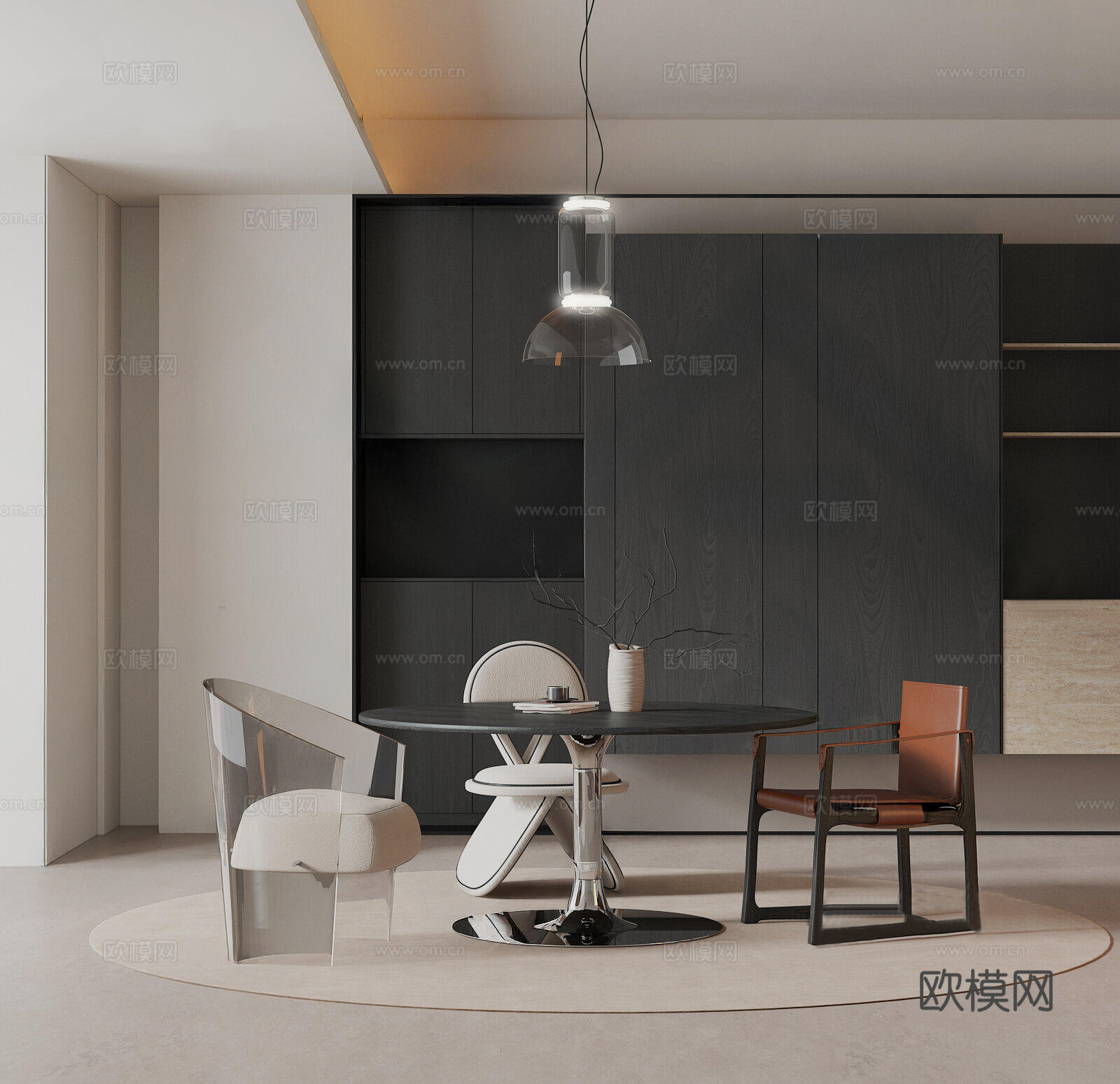 现代家居餐厅3d模型