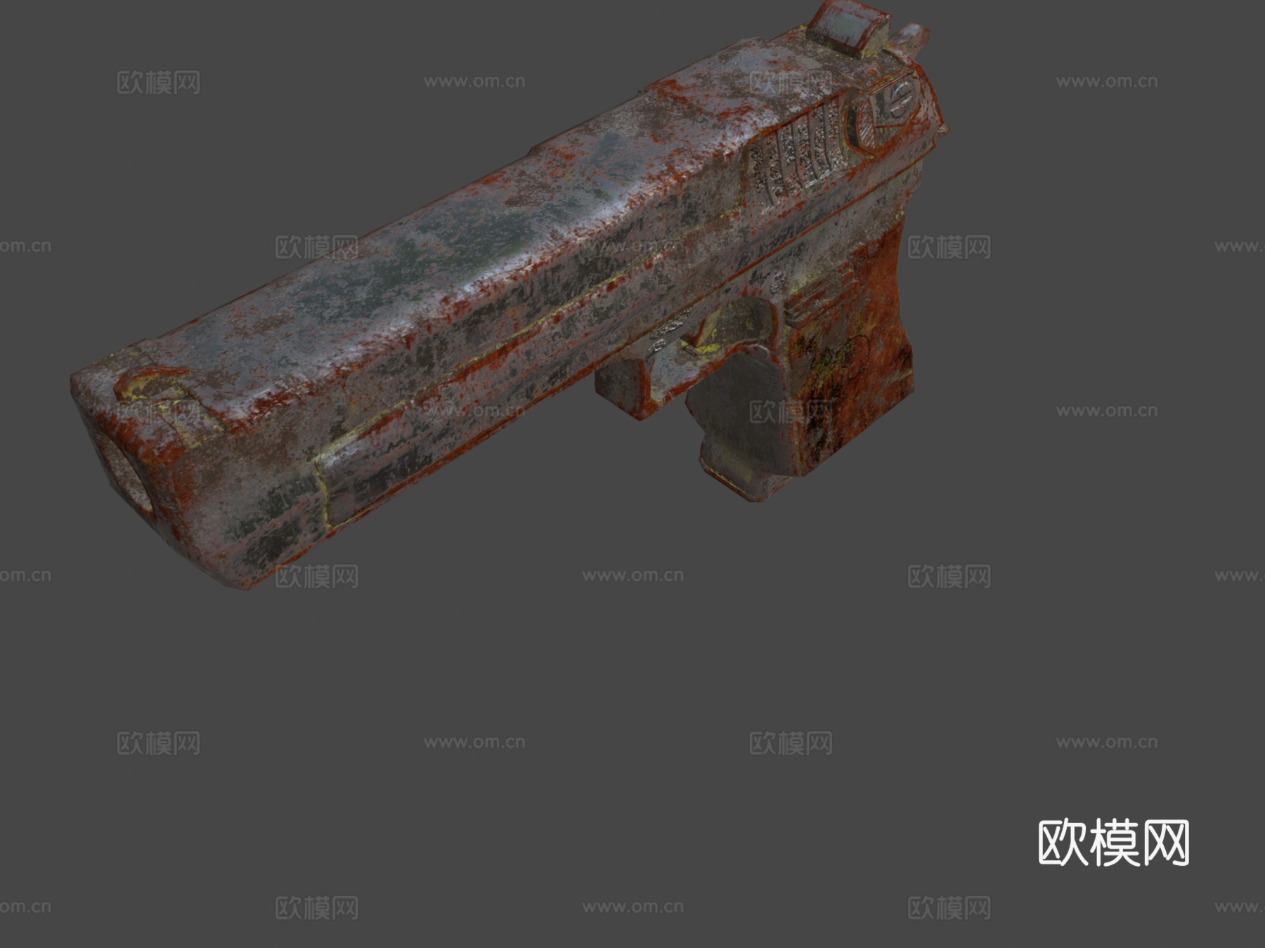 沙漠之鹰44马格南MK7_手枪_生锈3d模型