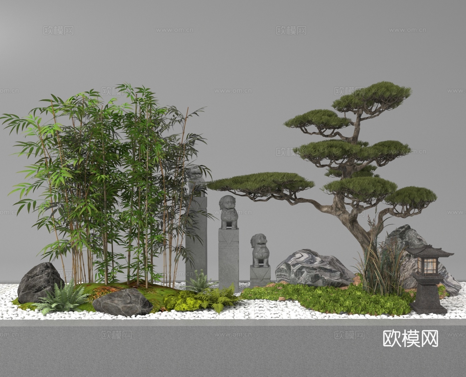 植物造景 景观小品 庭院景观3d模型