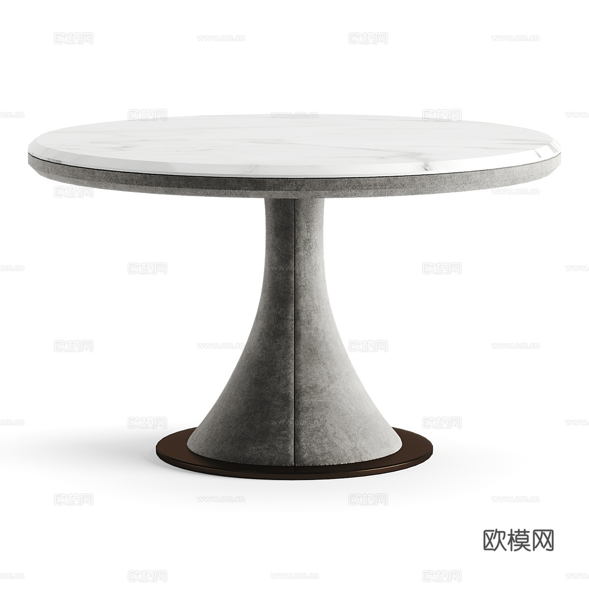 现代意式大理石圆餐桌3d模型