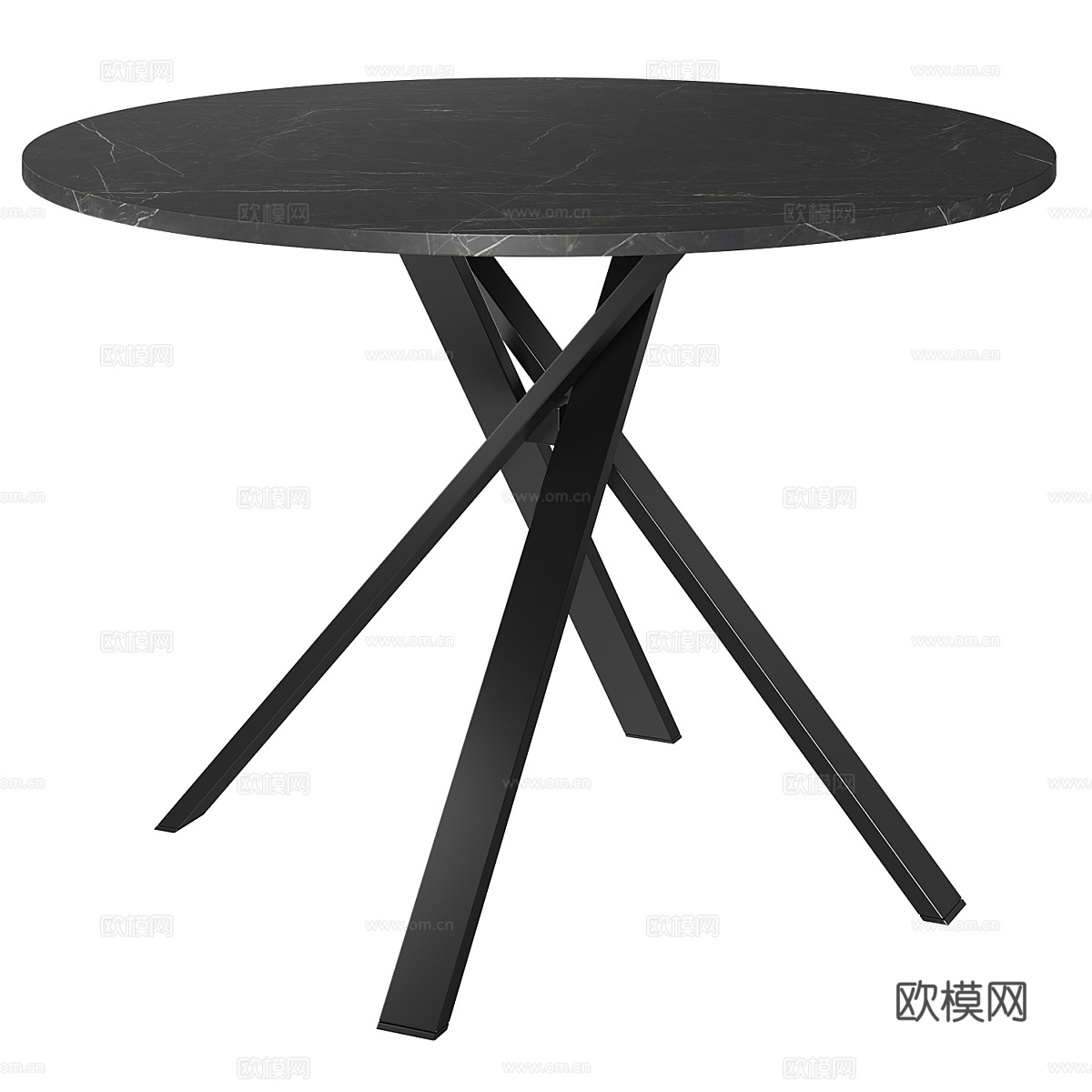 现代意式极简圆餐桌3d模型