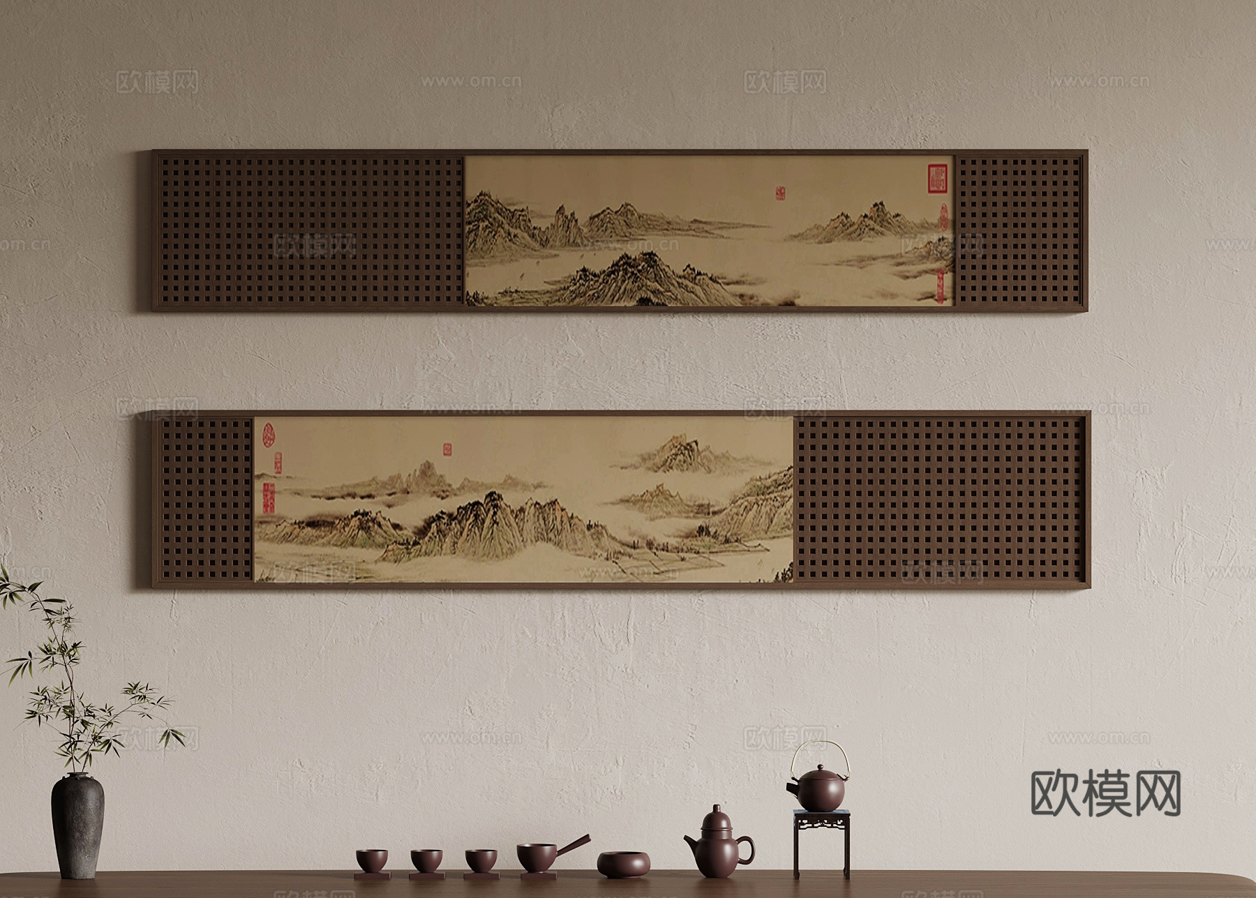 装饰画 中古装饰画su模型